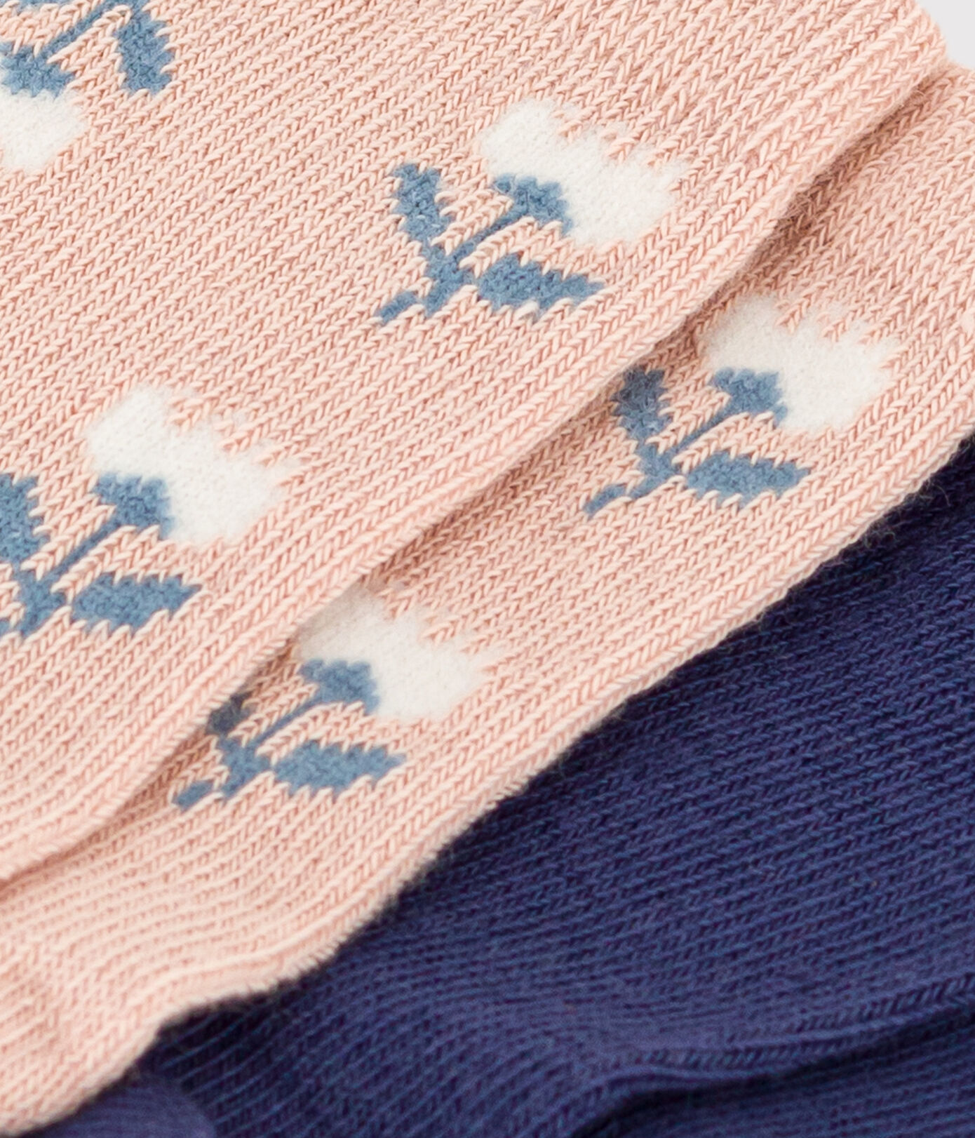 Lot de 2 paires de chaussettes fleurs en jersey de coton bébé