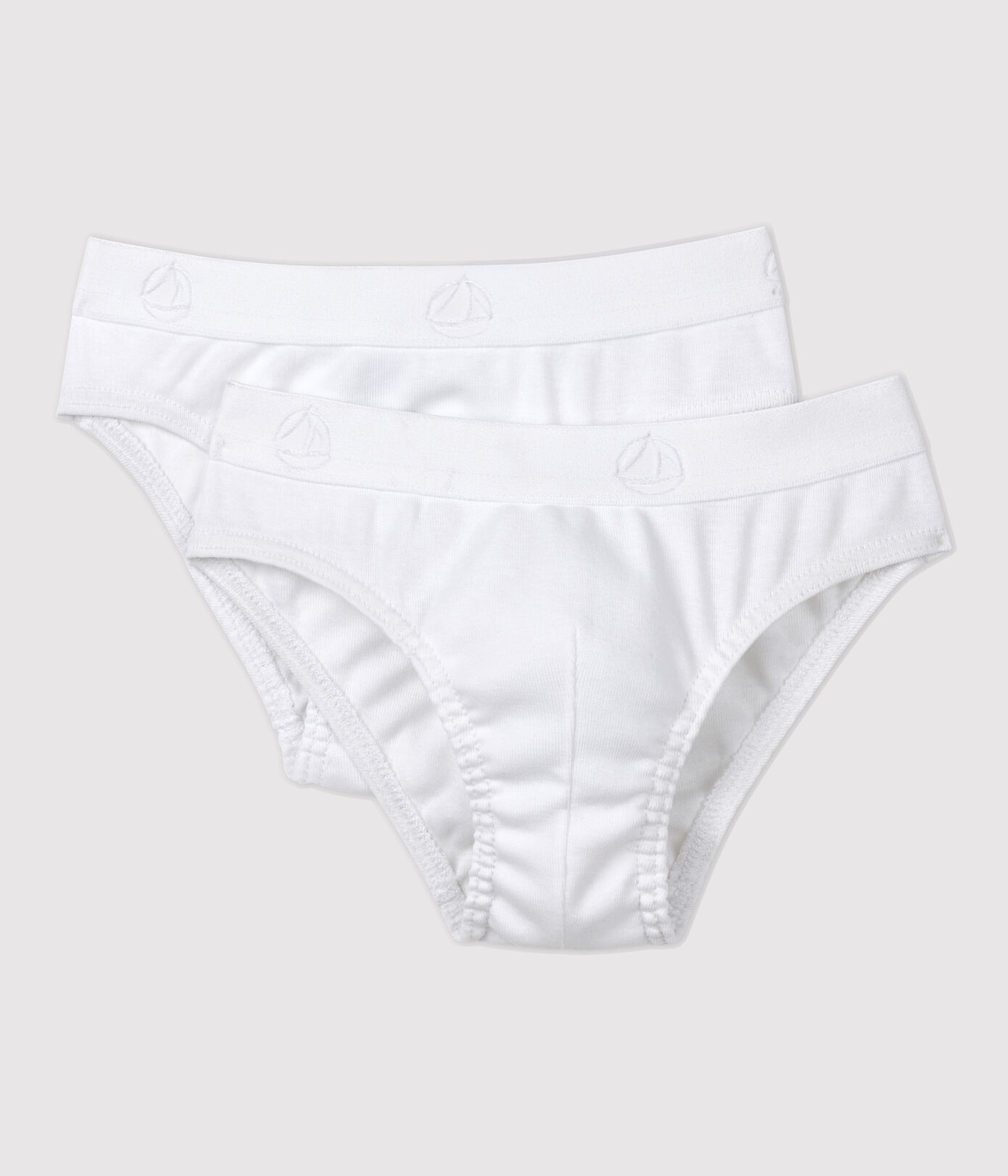Lot de 2 slips blancs en coton petit garon