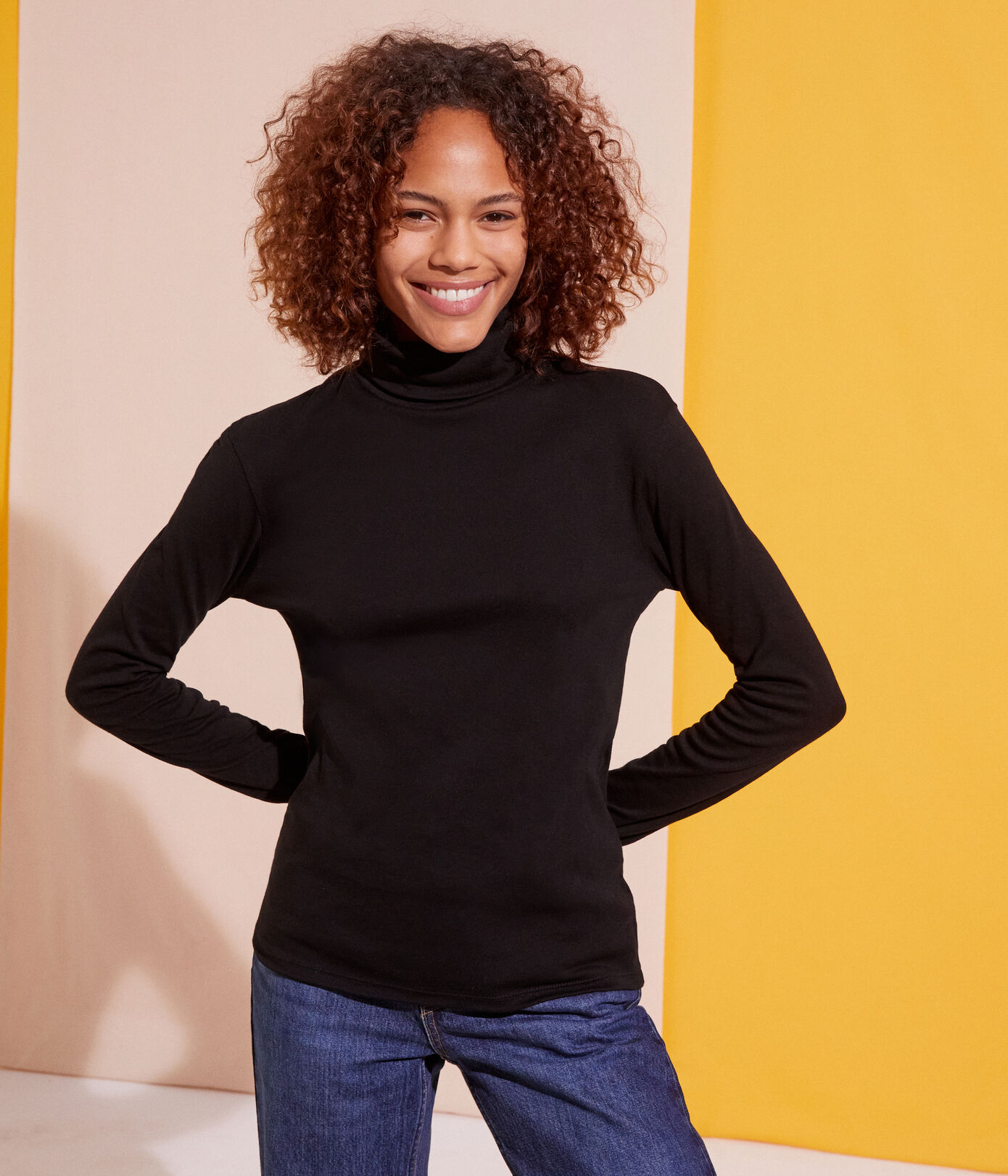 Tee-shirt col roulé L'ICONIQUE en coton Femme