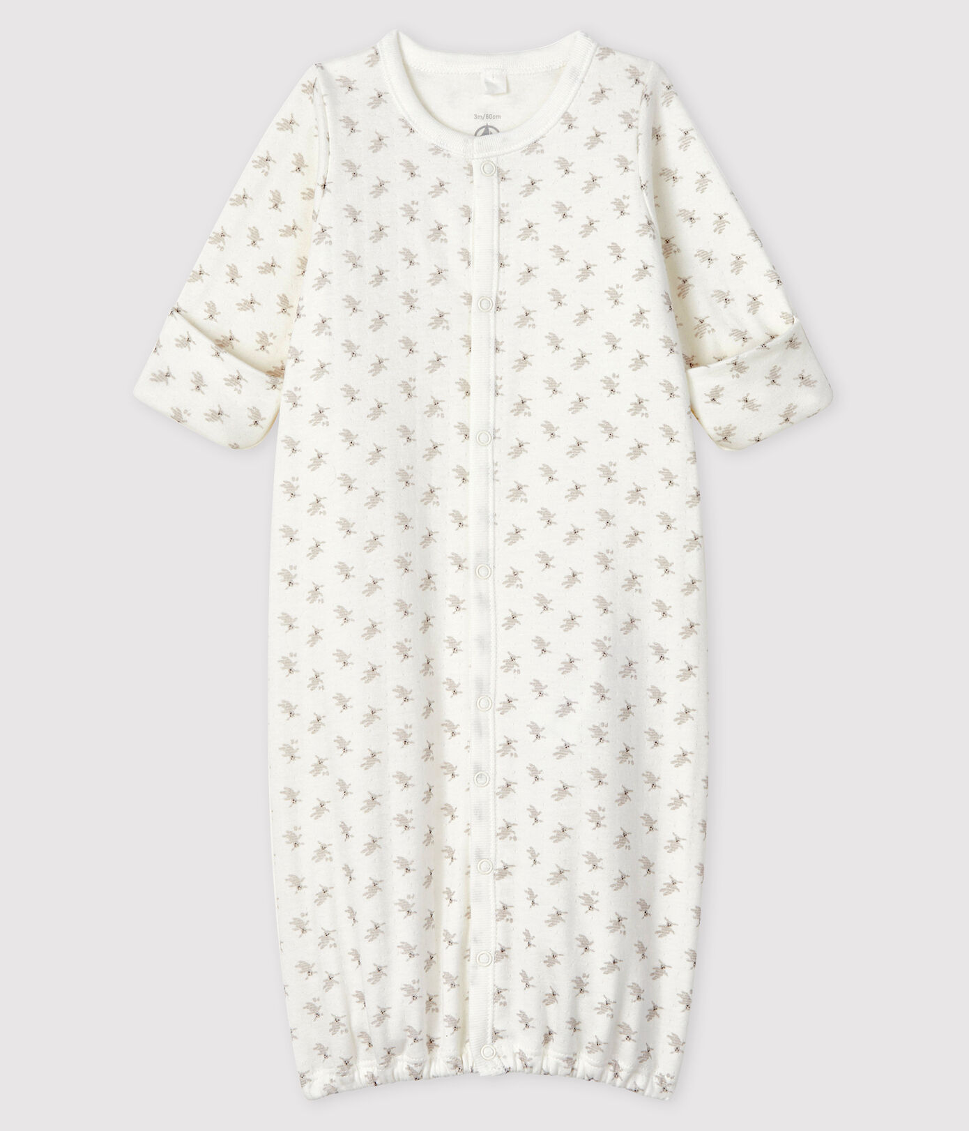 Combisac bébé imprimé lapins en coton biologique