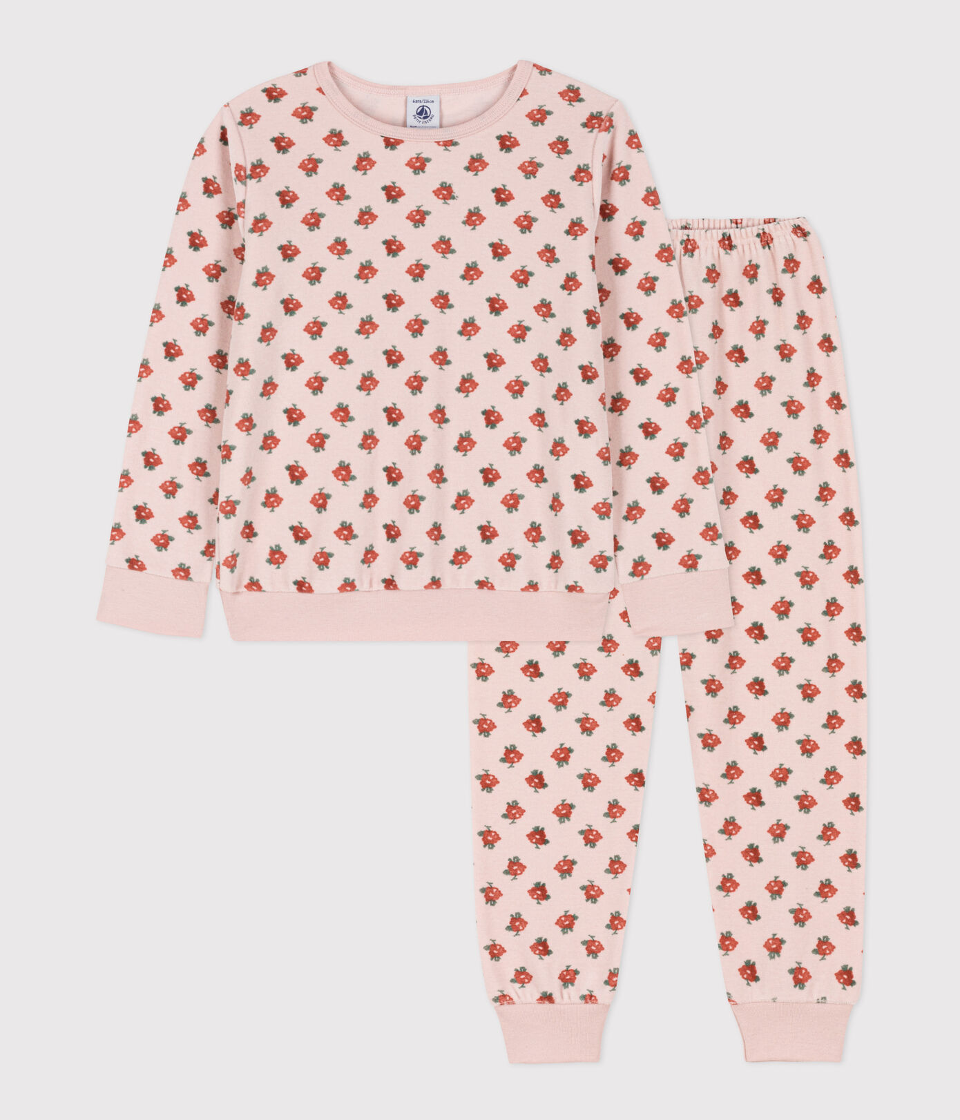 Pyjama fleur petite fille en velours