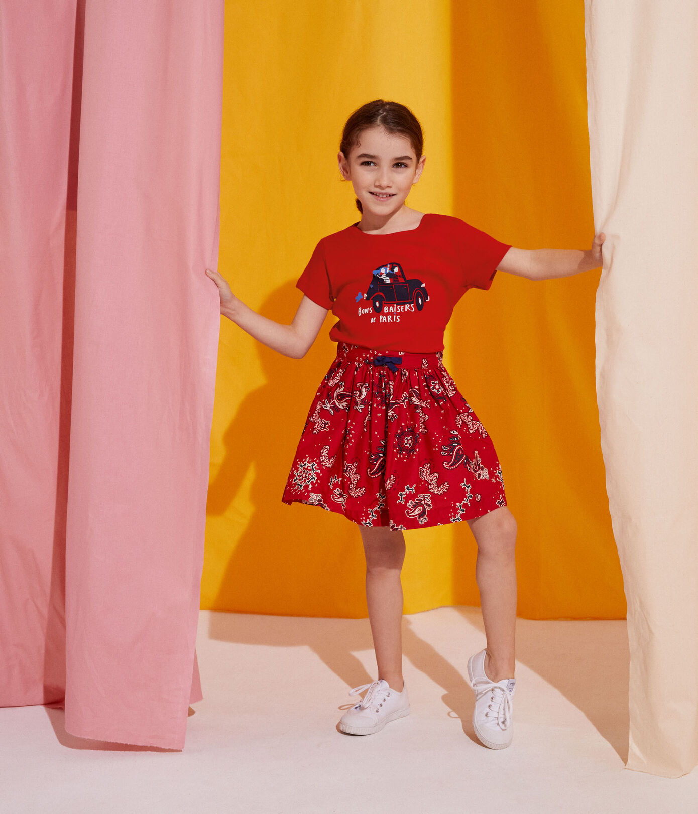 Jupe en popeline imprimée enfant fille