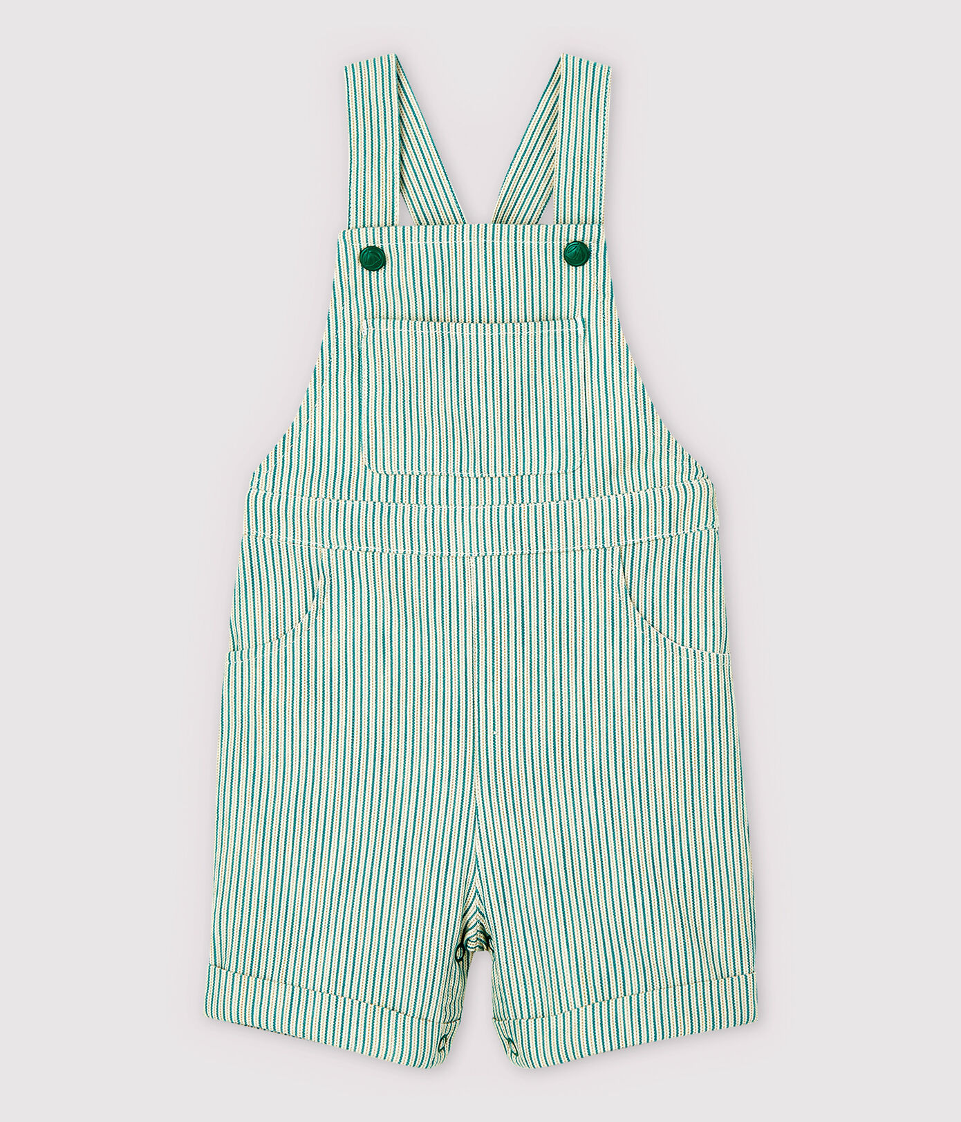 Salopette courte en serge craquante bébé garon