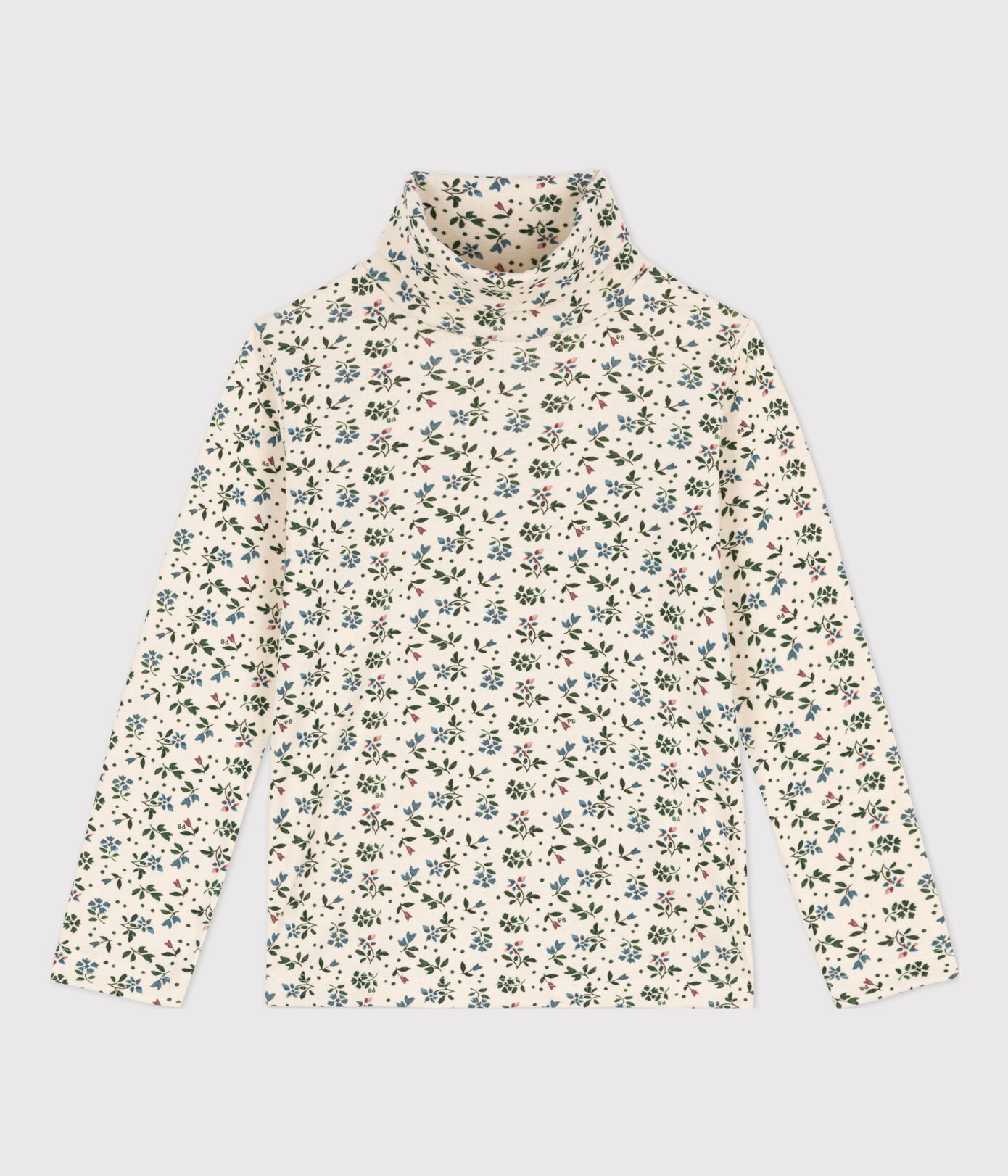 Sous-pull imprimé fleuri en coton enfant fille