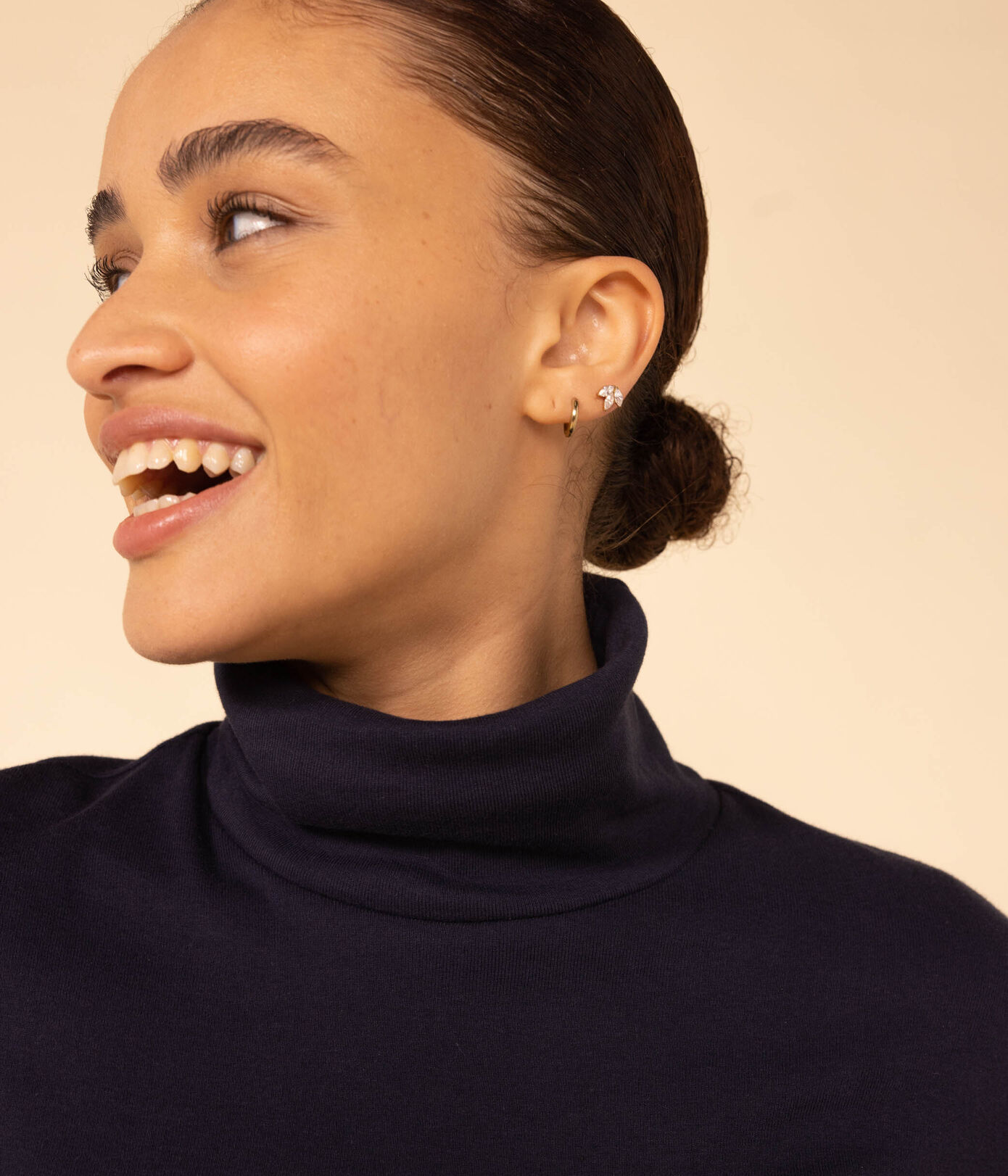 Tee-shirt col roulé LE DROIT en coton Femme