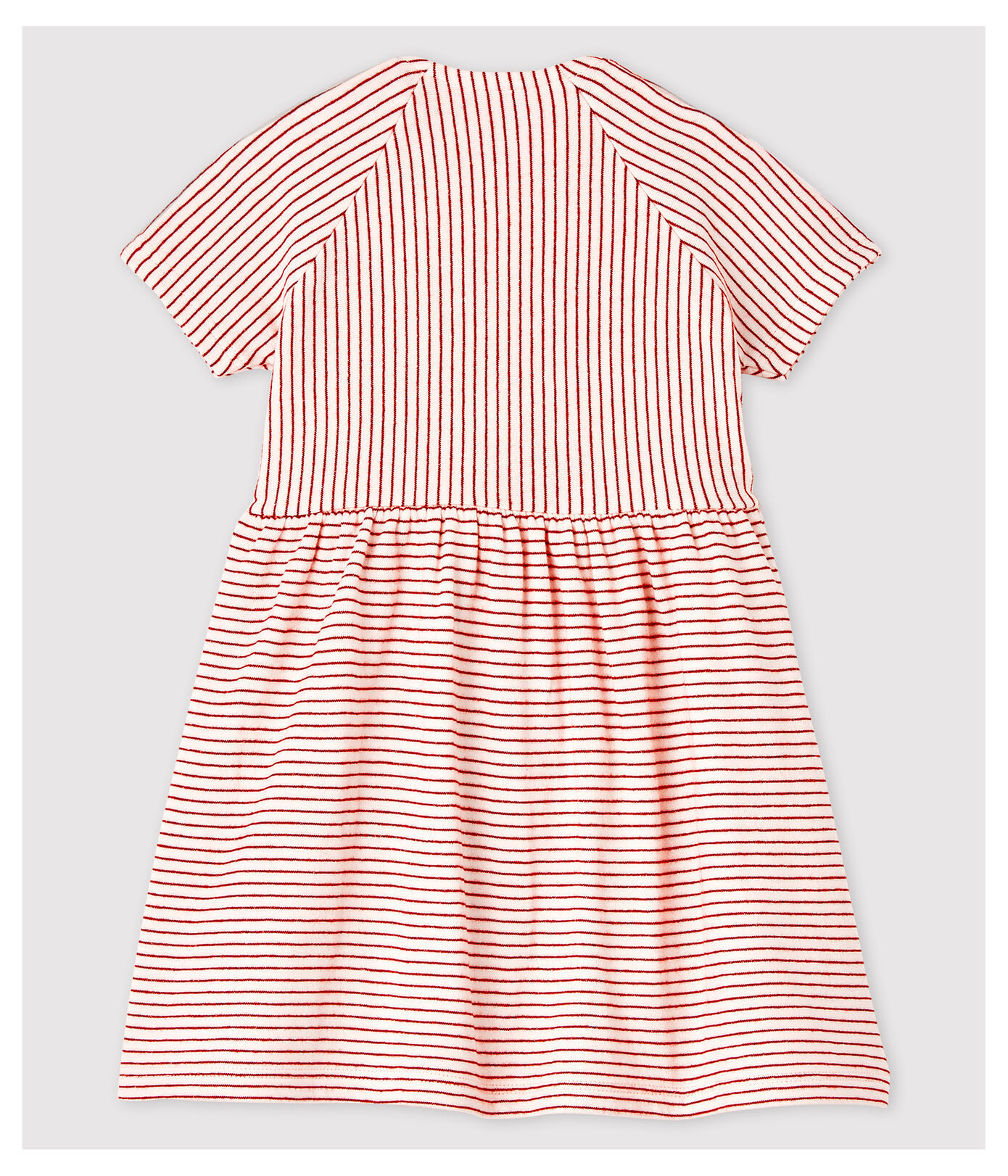 Robe manches courtes en tubique rayée bébé fille