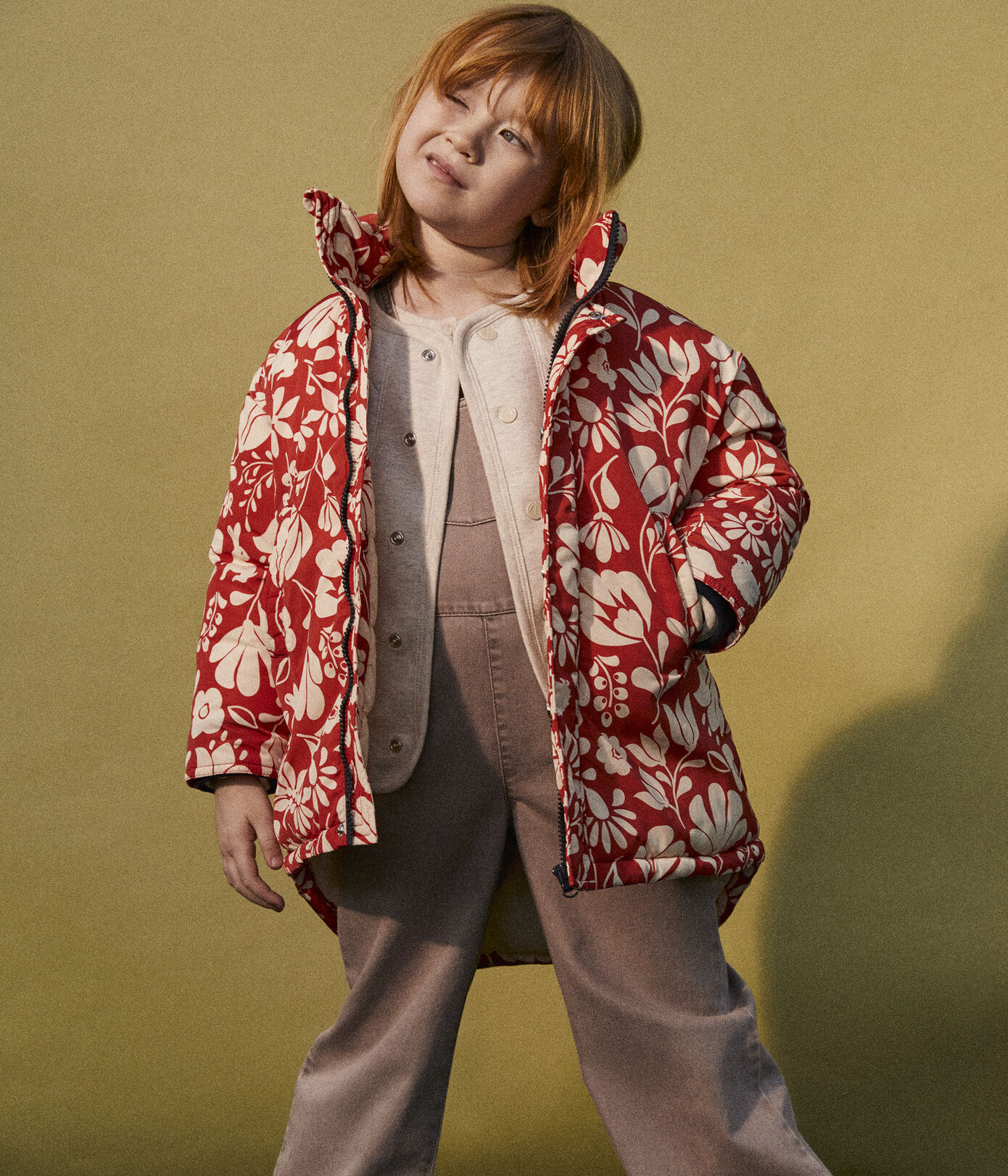 Doudoune mi-longue imprimée enfant fille