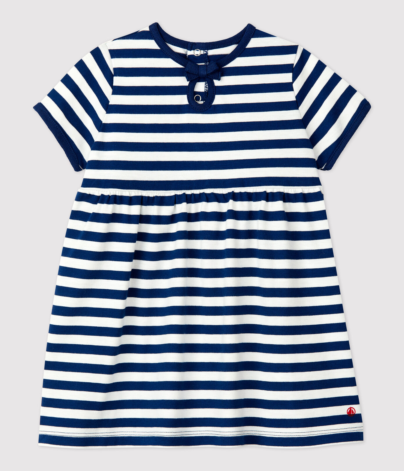 Robe manches courtes rayée en jersey bébé