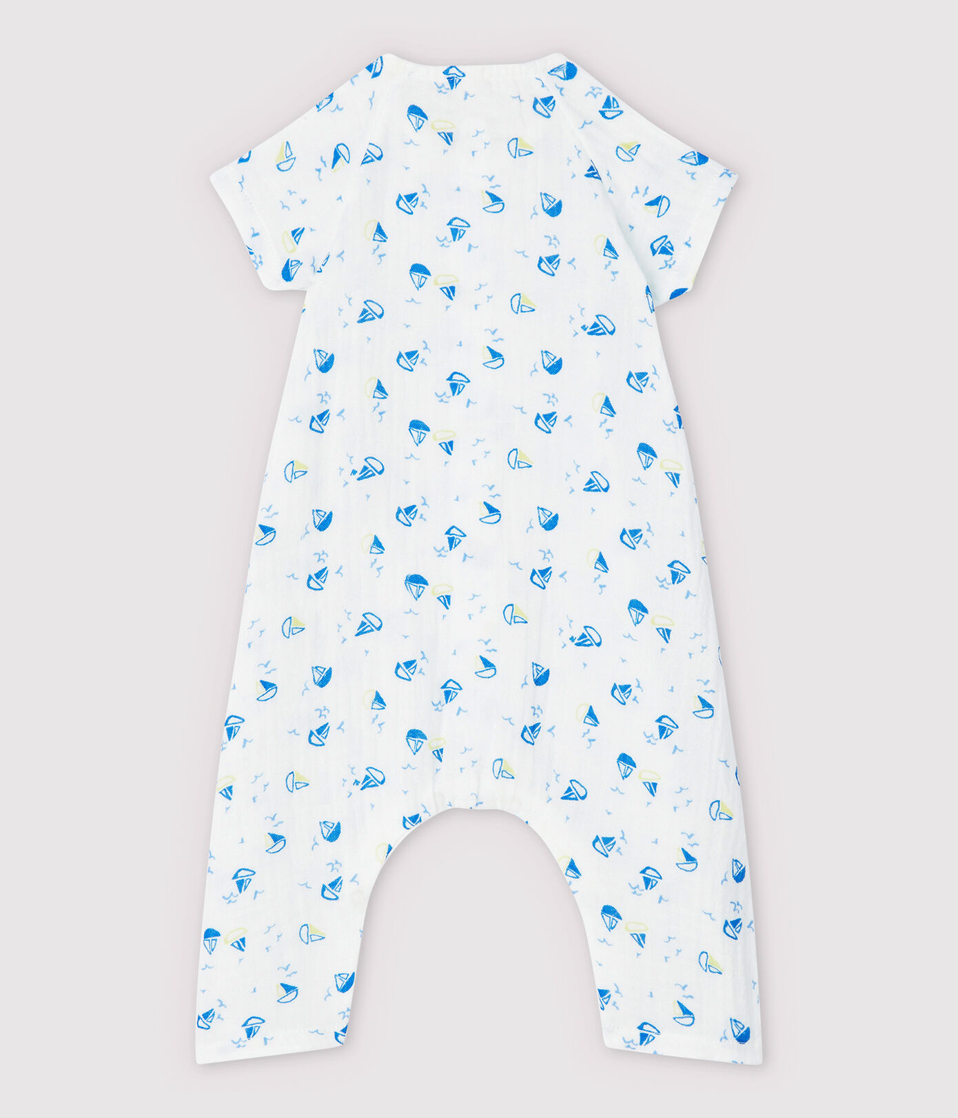 Combinaison longue bateau bébé en tissu couche en coton biologique