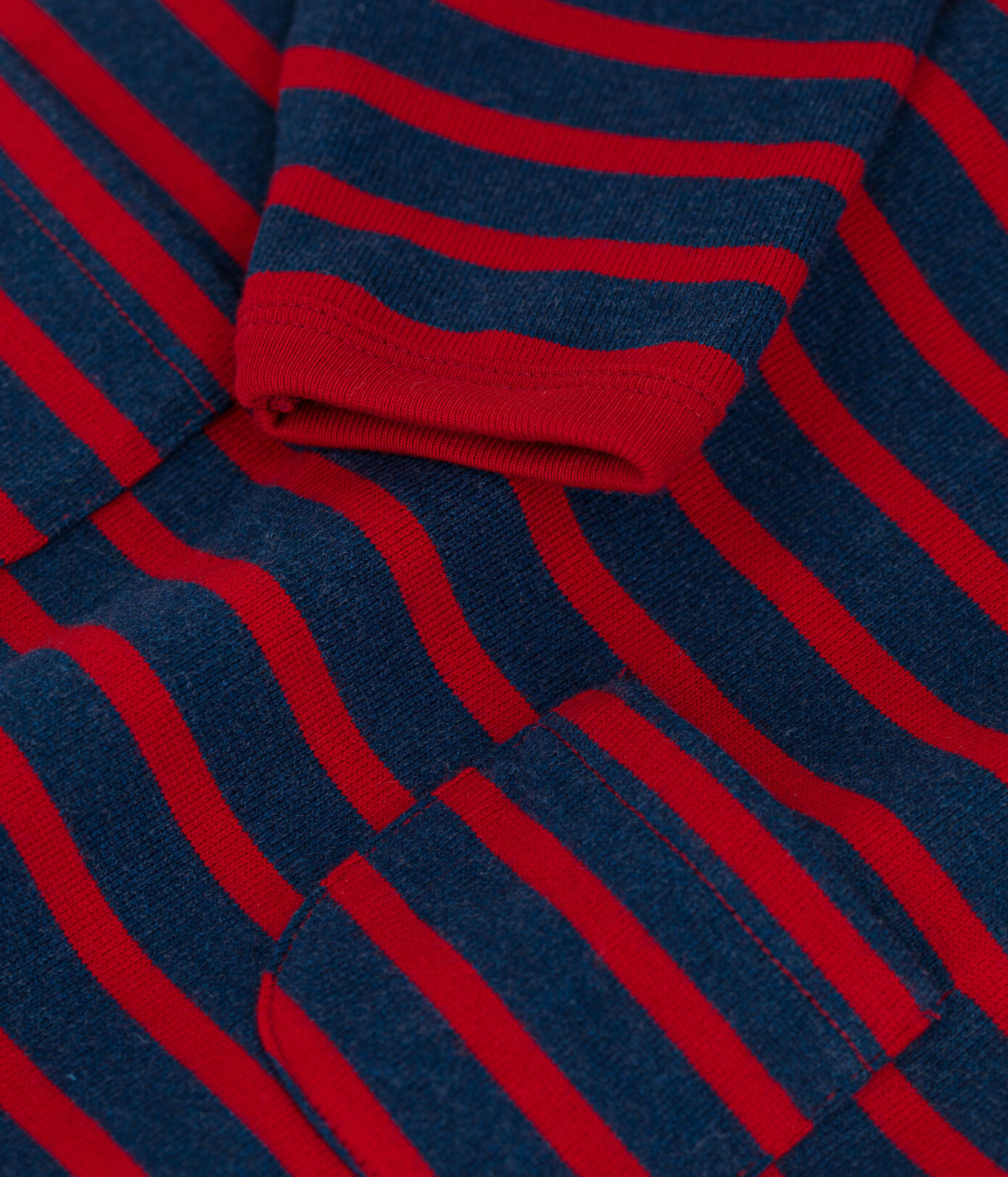 Combinaison bébé rayée marinière en jersey épais