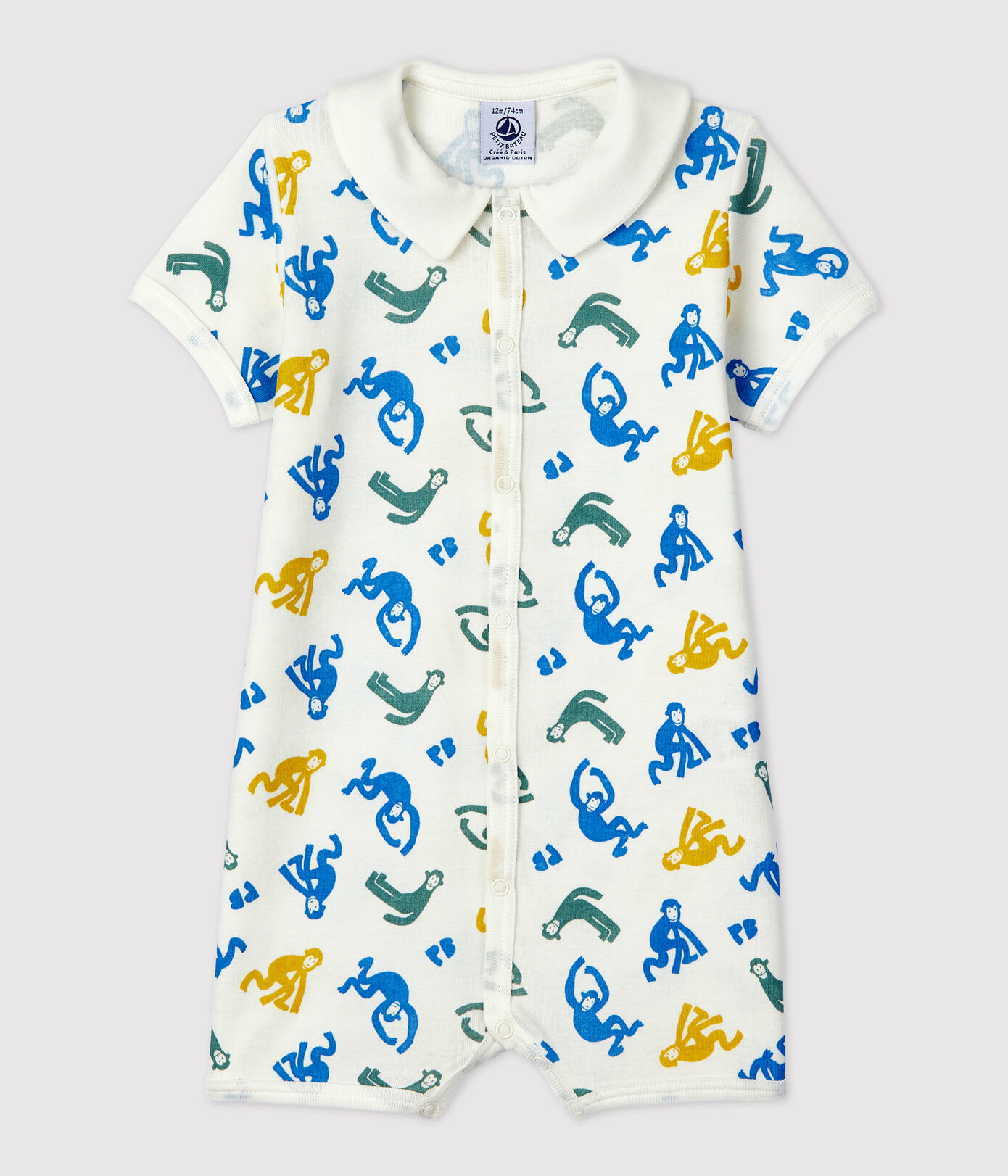 Combicourt bébé singes phosphorescents en coton