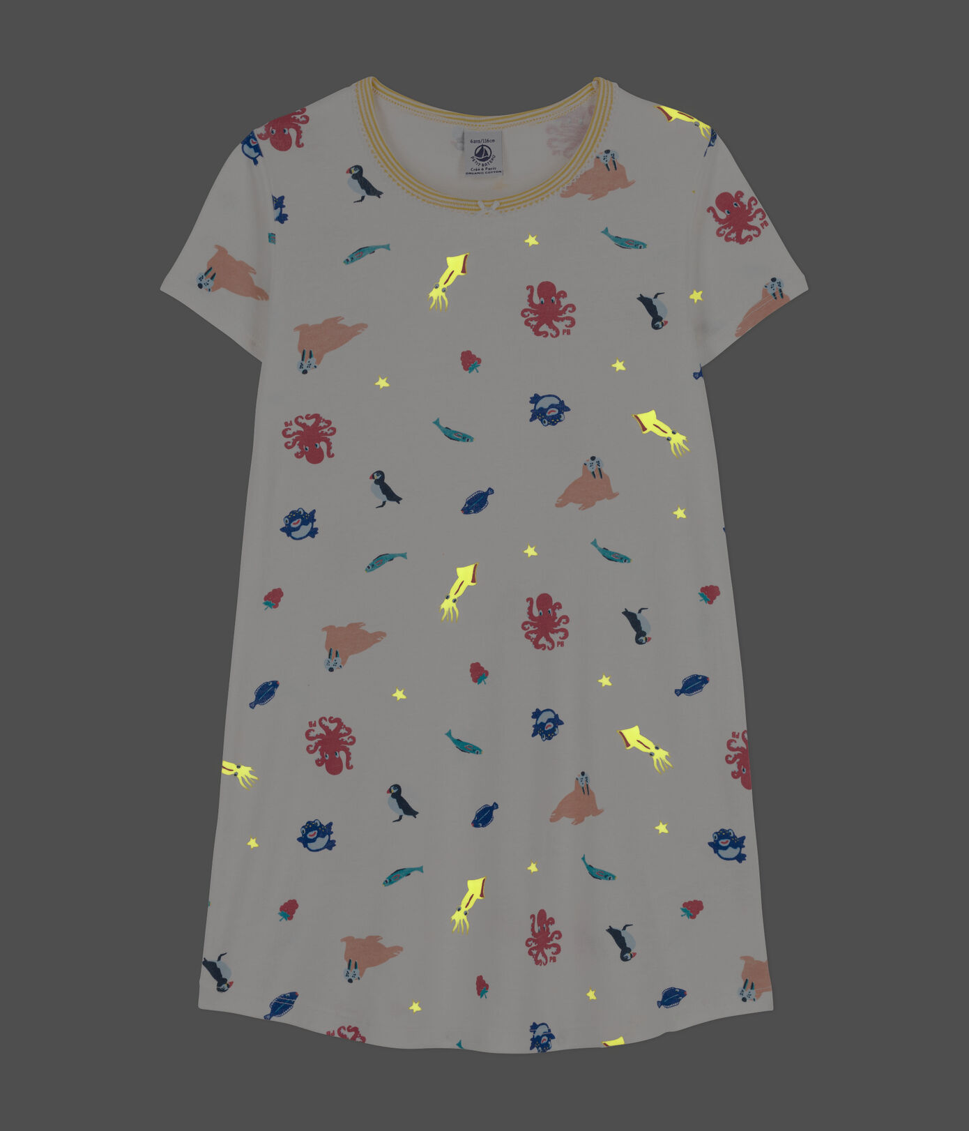 Chemise de nuit phosphorescente en coton petite fille