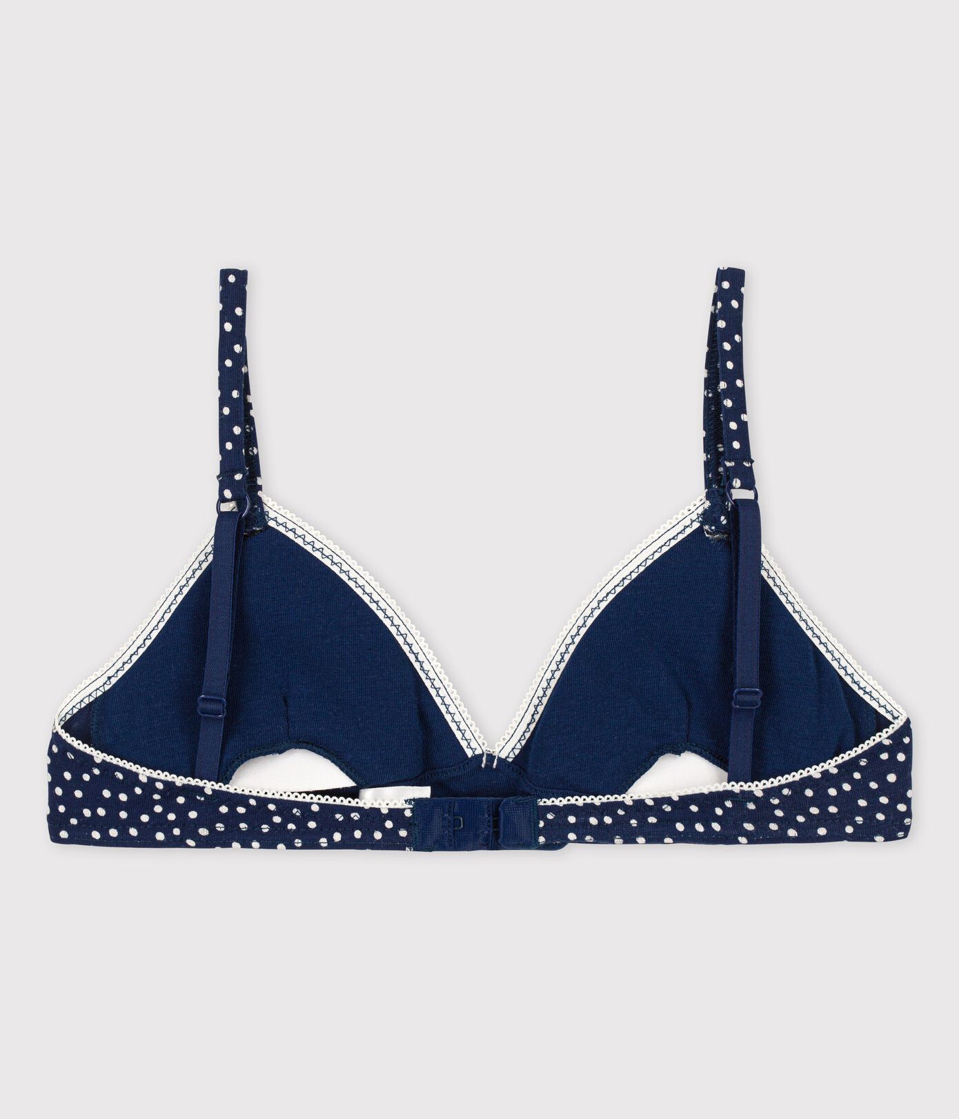 Soutien-gorge paddé pois fille en coton et élasthanne
