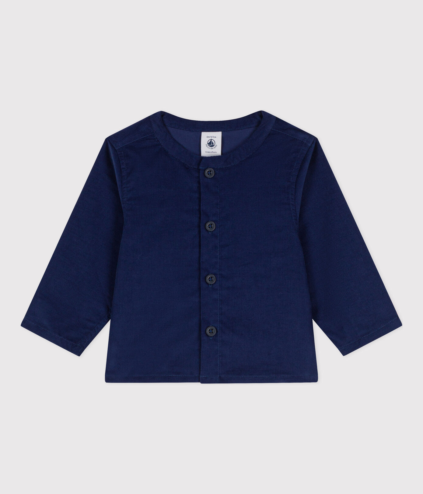 Chemise manches longues bébé en velours extra fin