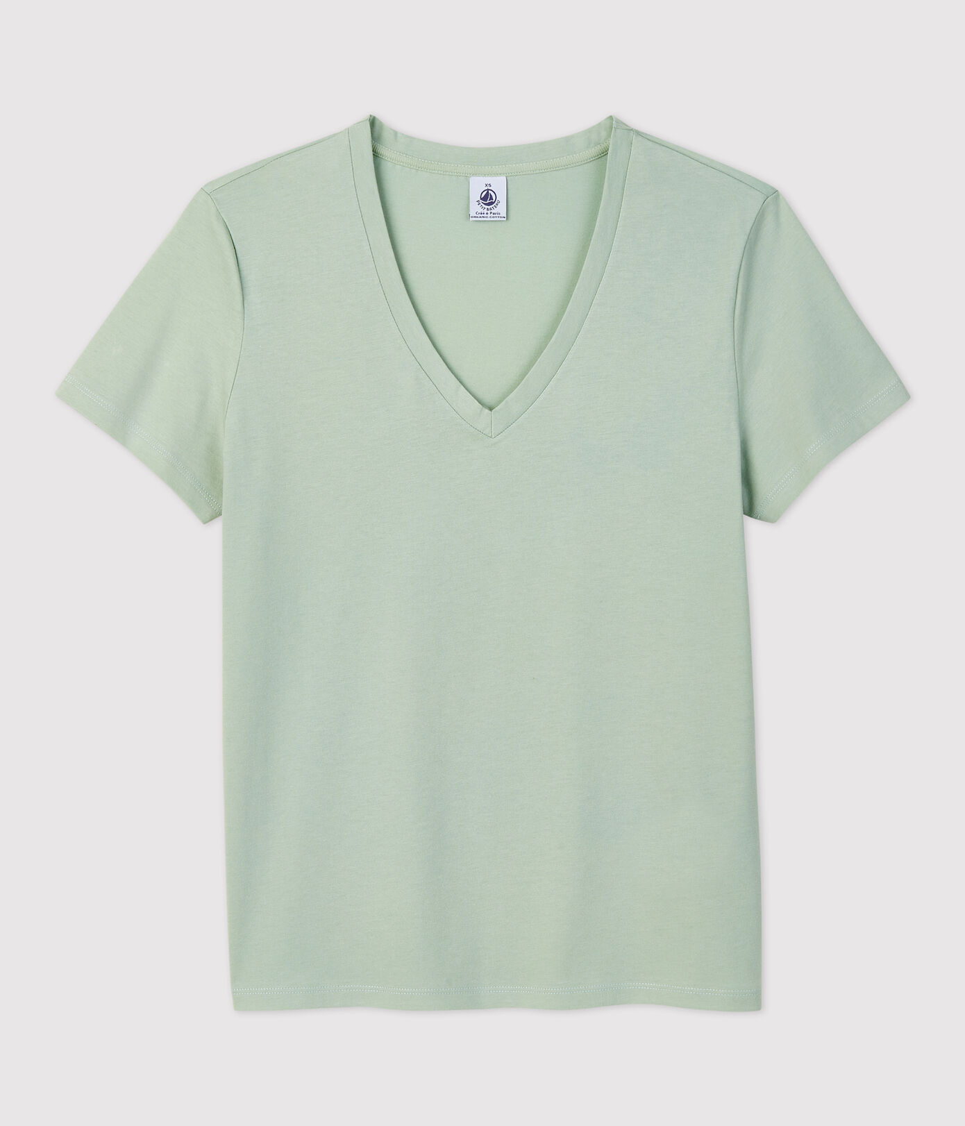 Tee-shirt LE DROIT col V en coton bio Femme