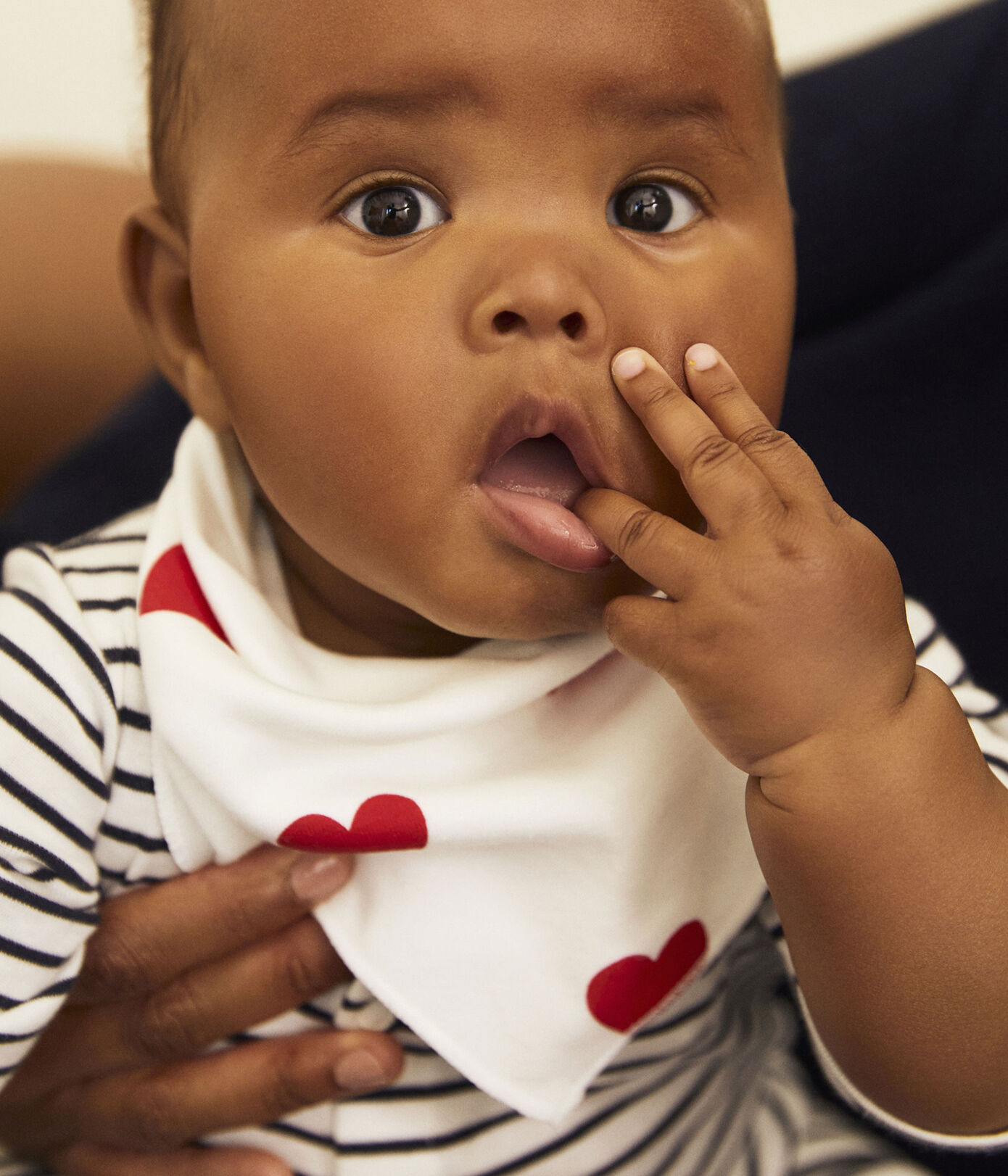 Lot de 2 bandanas-bavoirs bébé cur en coton