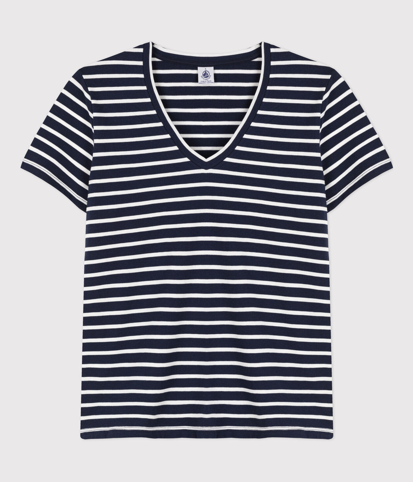 Tee-shirt LE DROIT col V en coton Femme