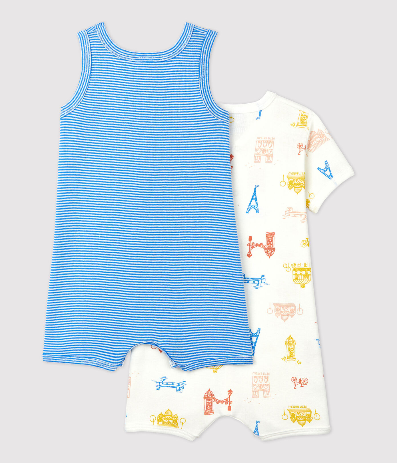 Lot de 2 combicourts Paris bébé en coton