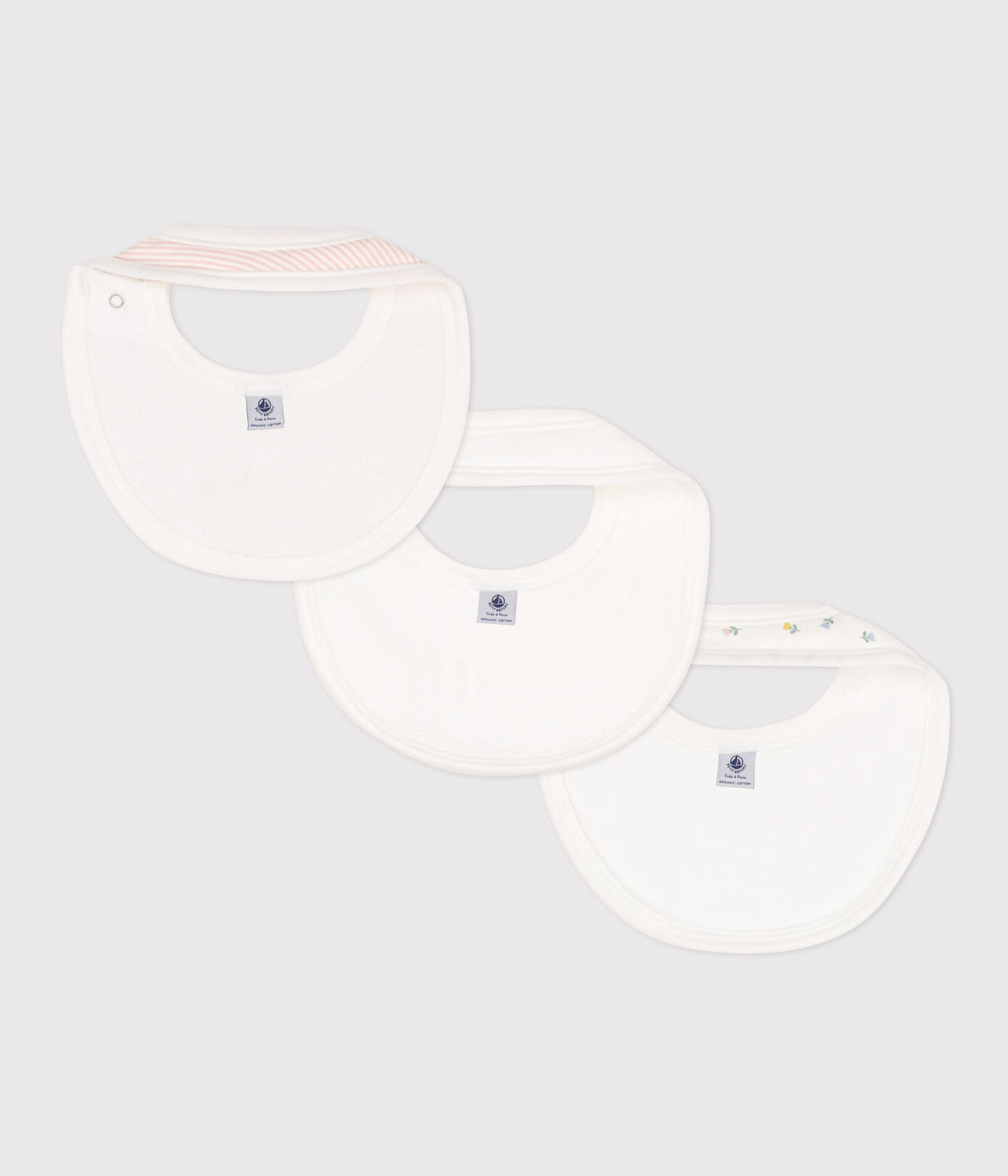 Lot de 3 bavoirs imprimés en coton
