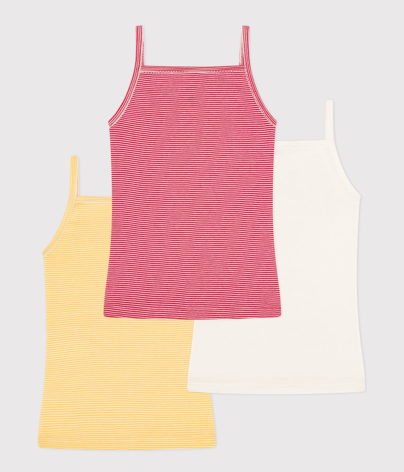 Lot de 3 chemises à bretelles Petit Bateau X Snoopy en coton petite fille