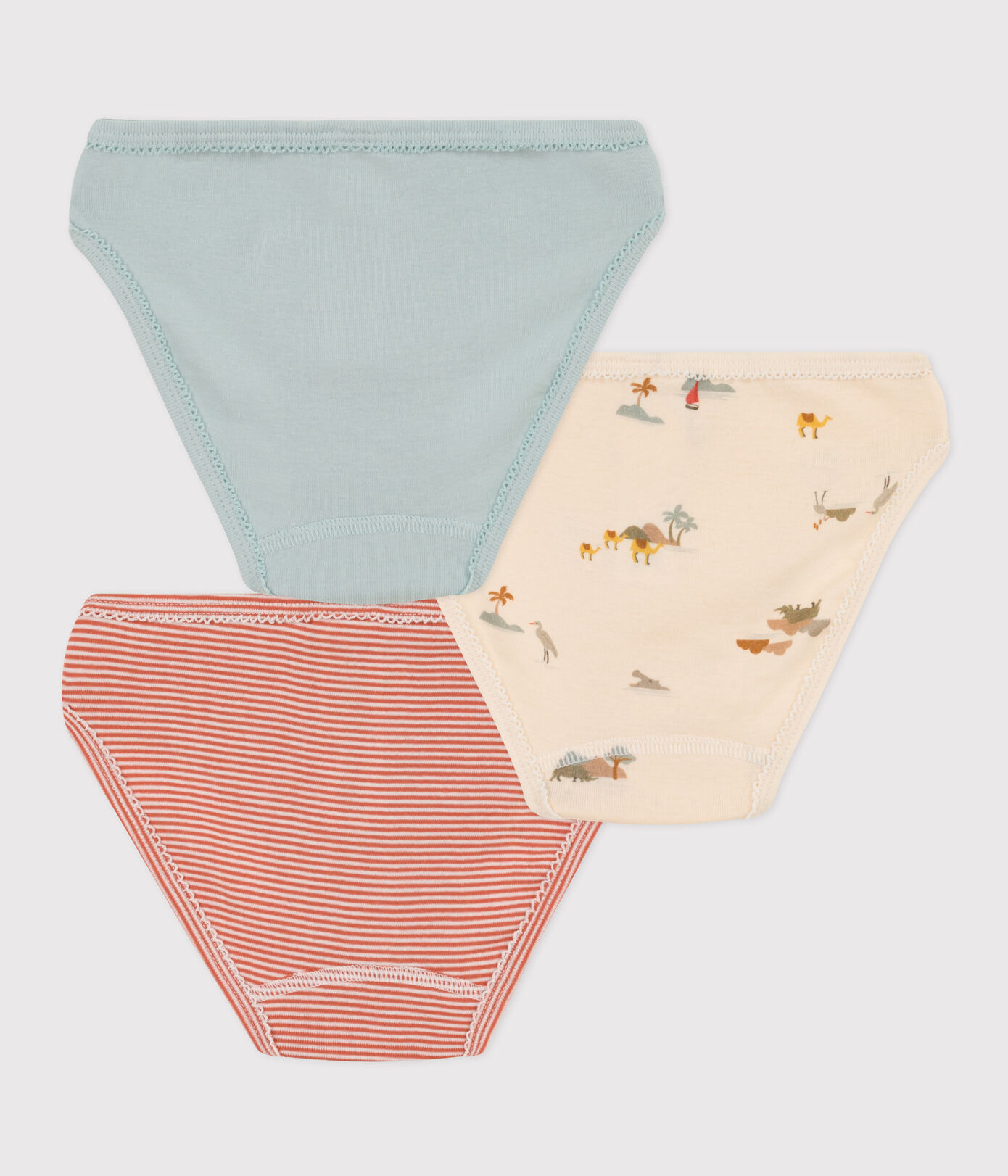 Lot de 3 culottes animaux en coton petite fille
