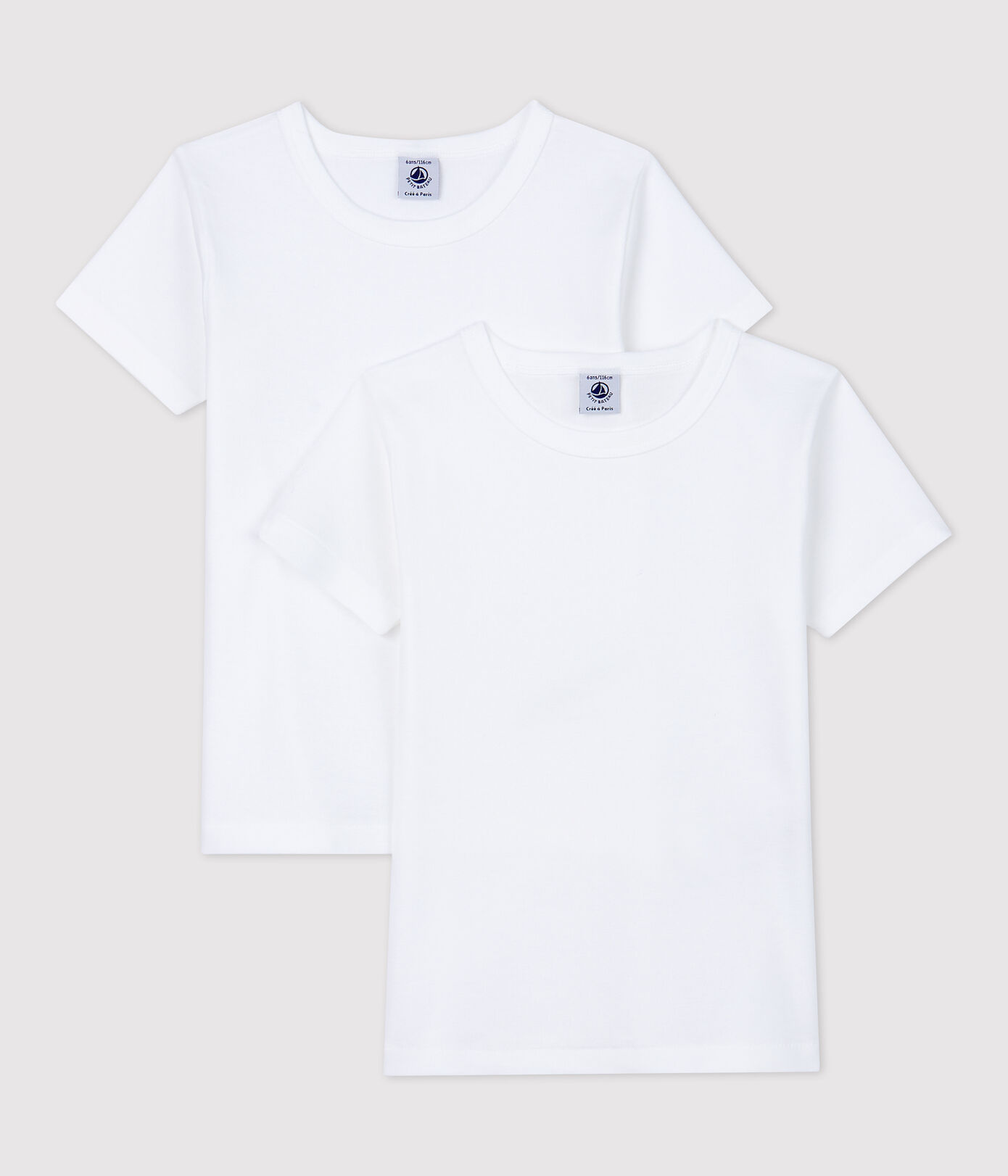 Lots de 2 tee-shirts manches courtes blancs petit garon
