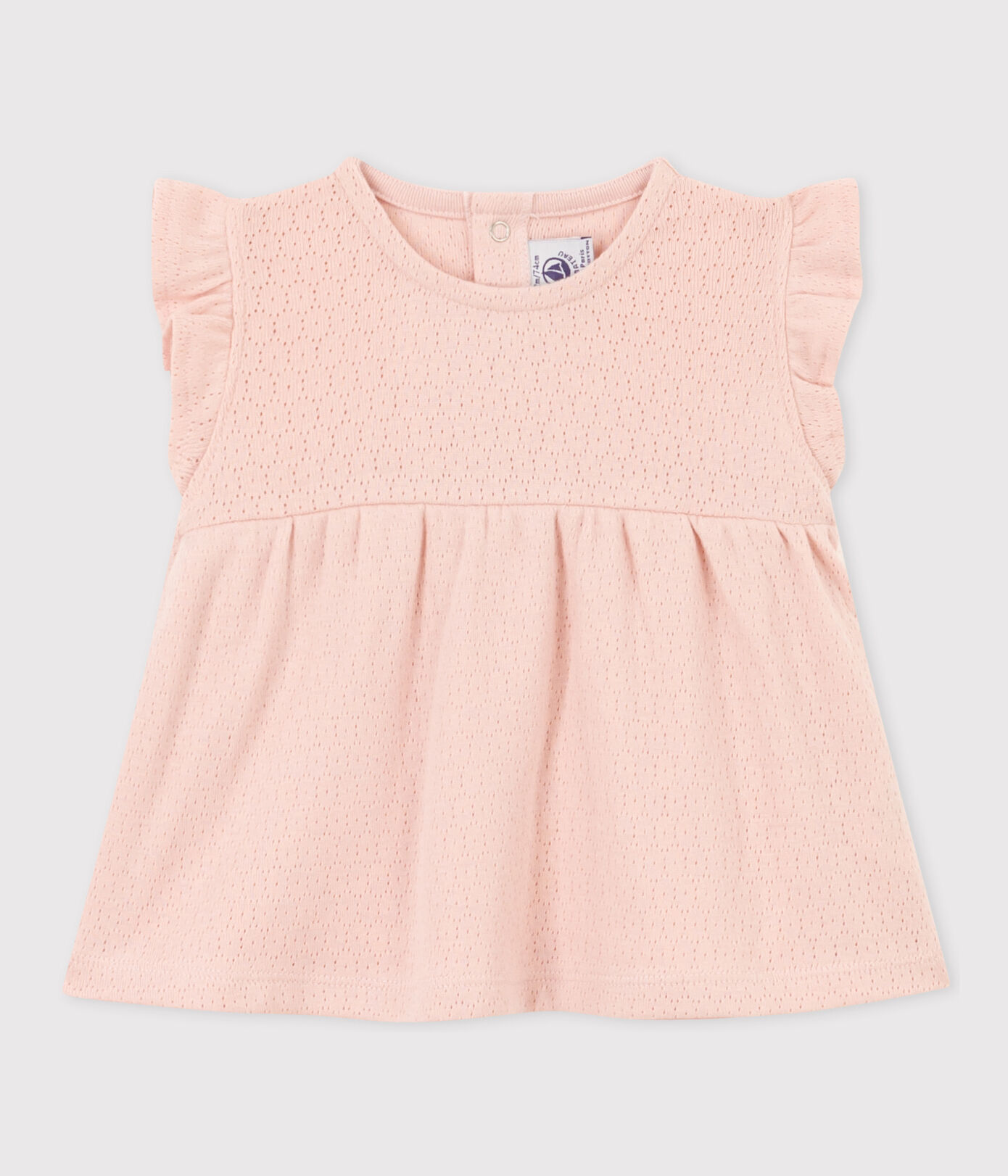 Blouse bébé sans manche en maille ajourée
