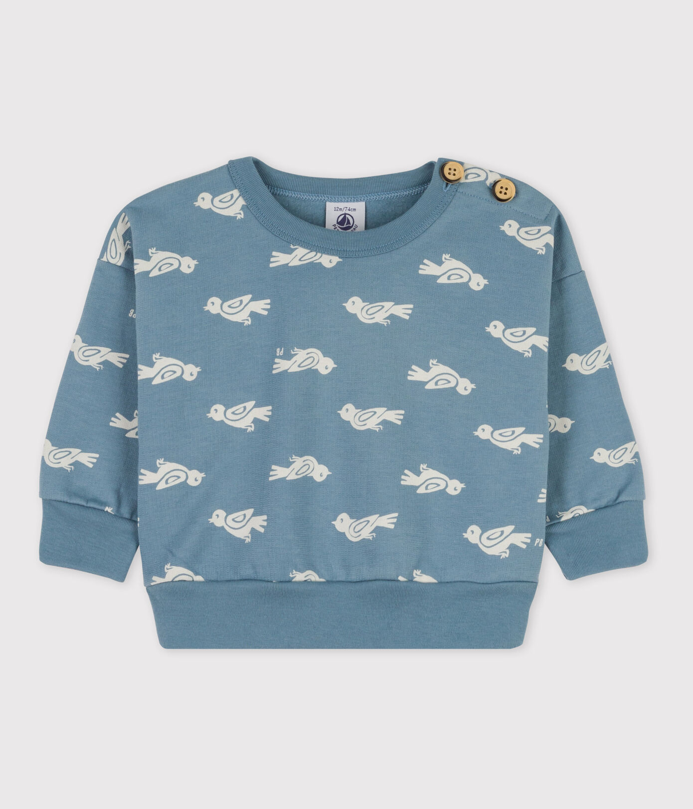 Sweatshirt bébé imprimé oiseaux en coton
