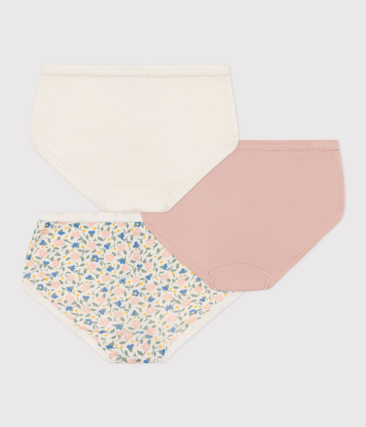 Lot de 3 culottes fleurs en coton petite fille