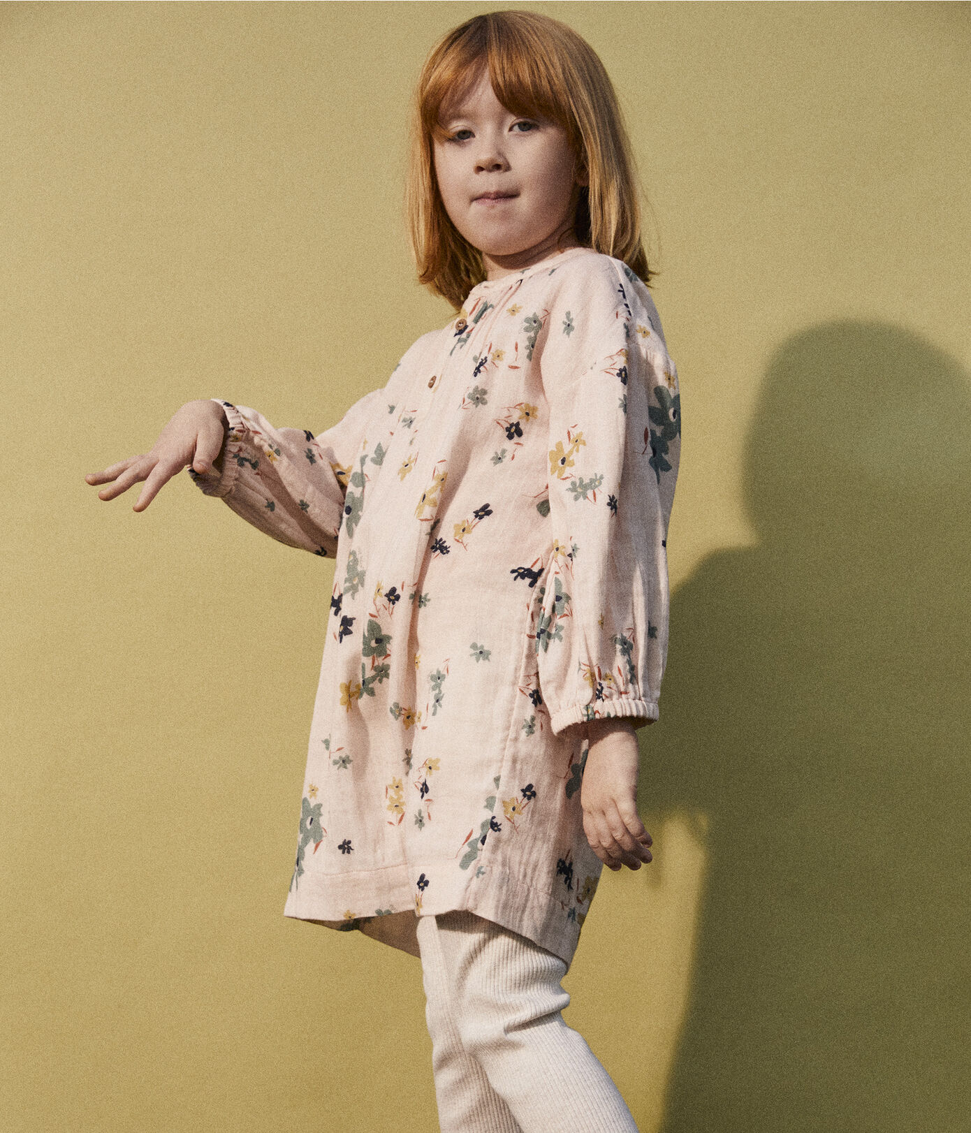 Robe manches longues en gaze de coton enfant fille