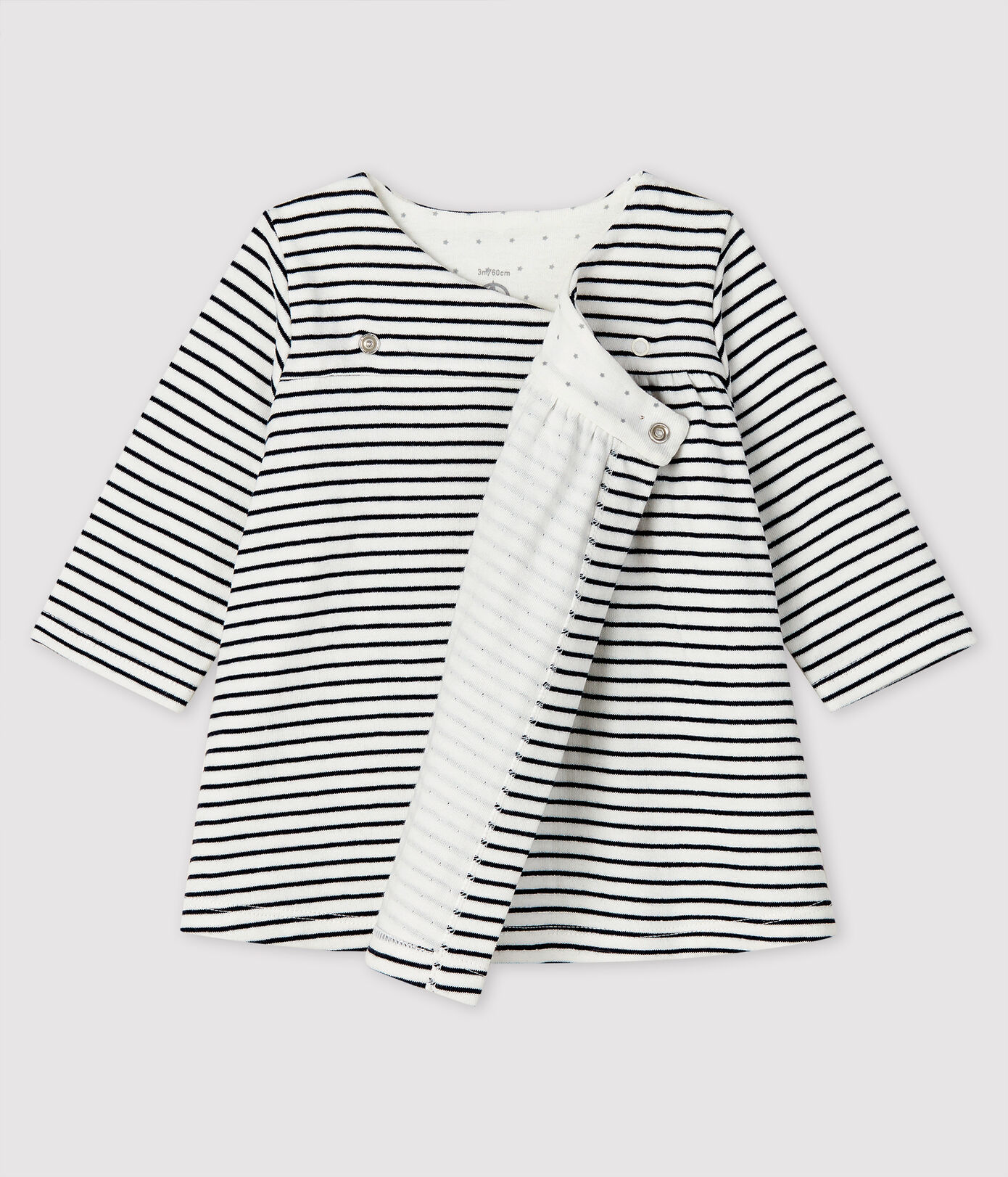 Robe à rayures manches longues bébé fille en tubique