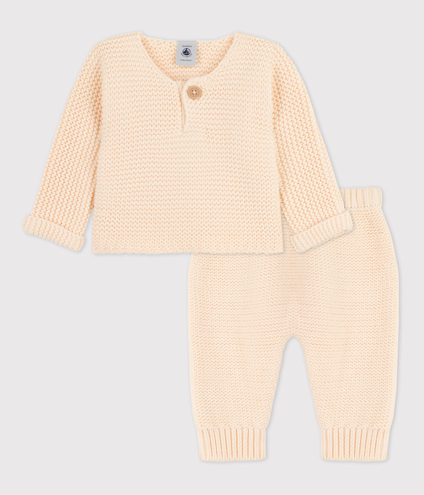 Ensemble 2 pièces bébé en tricot en coton