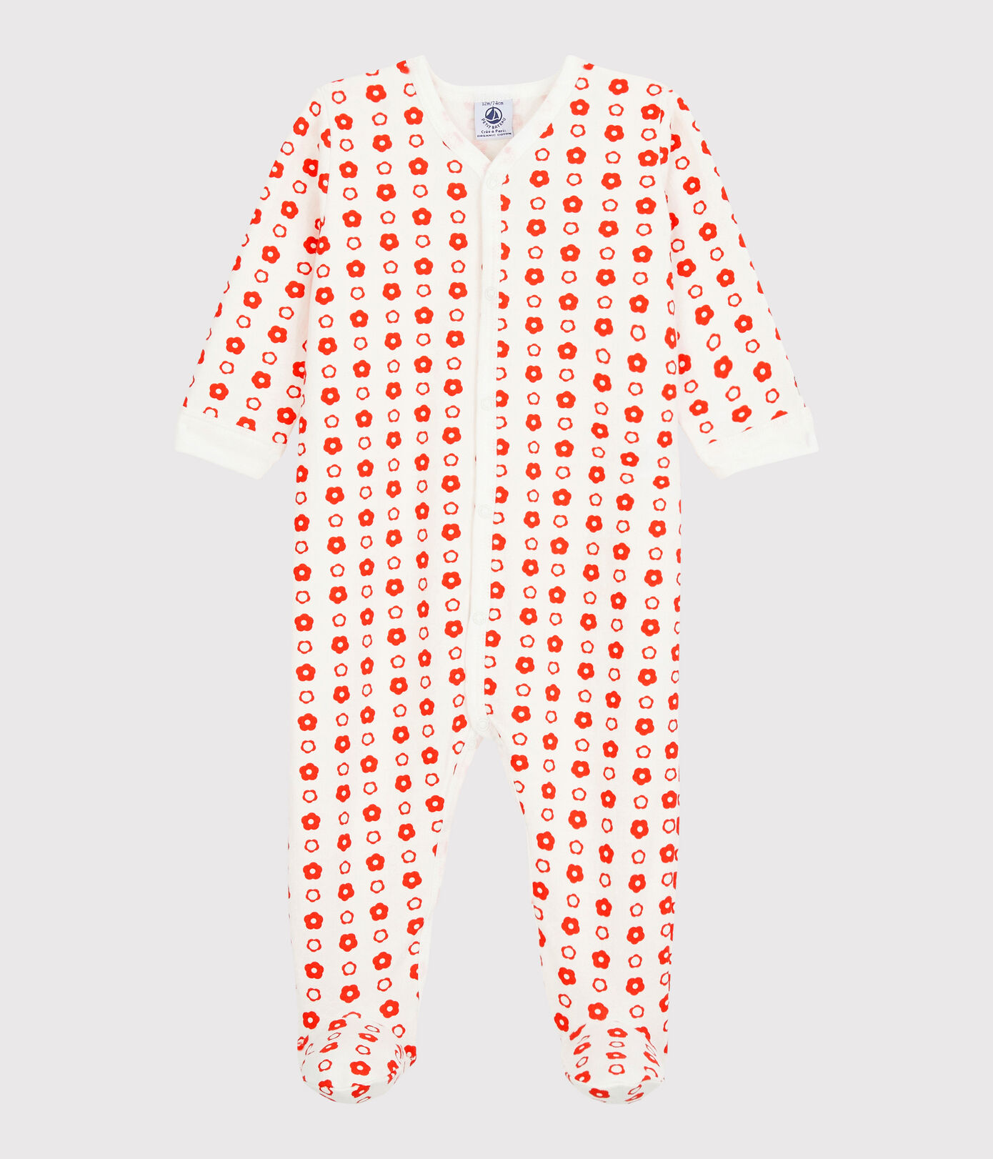 Dors-bien bébé fleurs rétro molleton en coton biologique