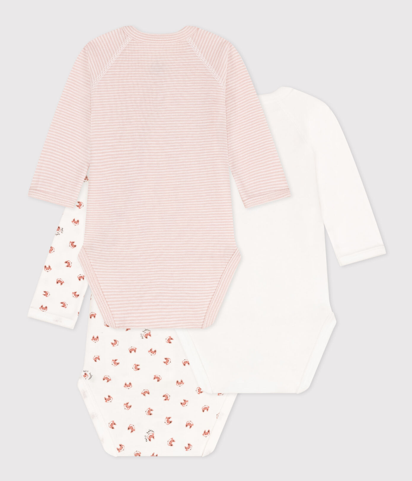 LOT DE 3 BODIES MANCHES LONGUES BB EN COTON