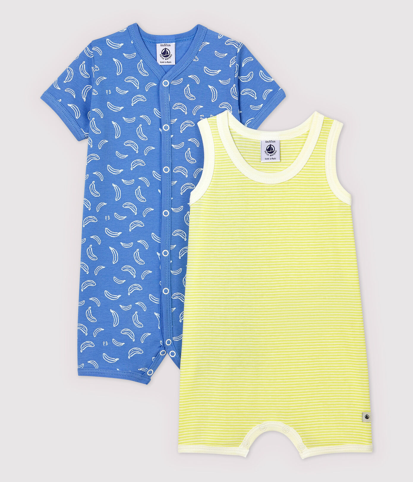 Lot de 2 combicourts en coton