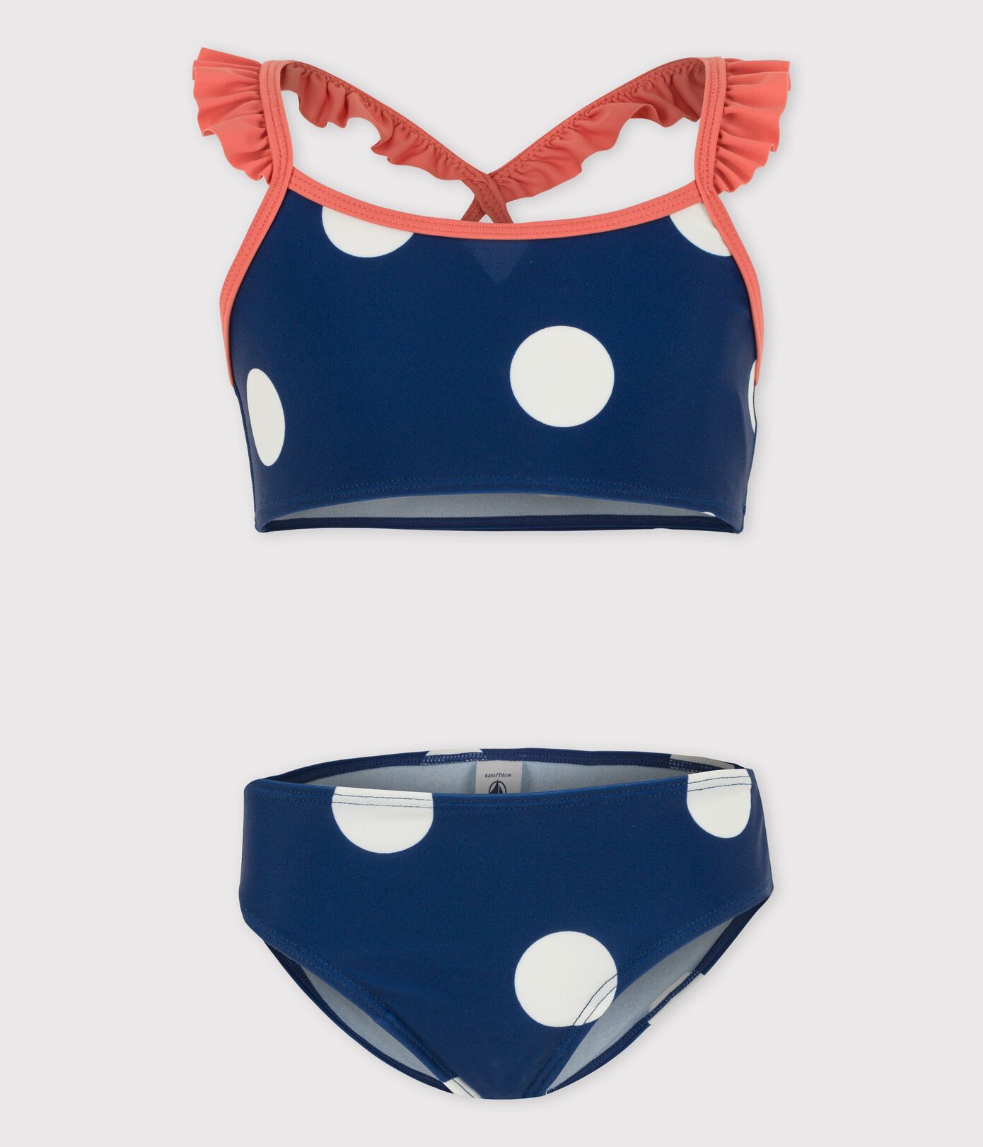 Maillot de bain 2 pièces à pois enfant fille