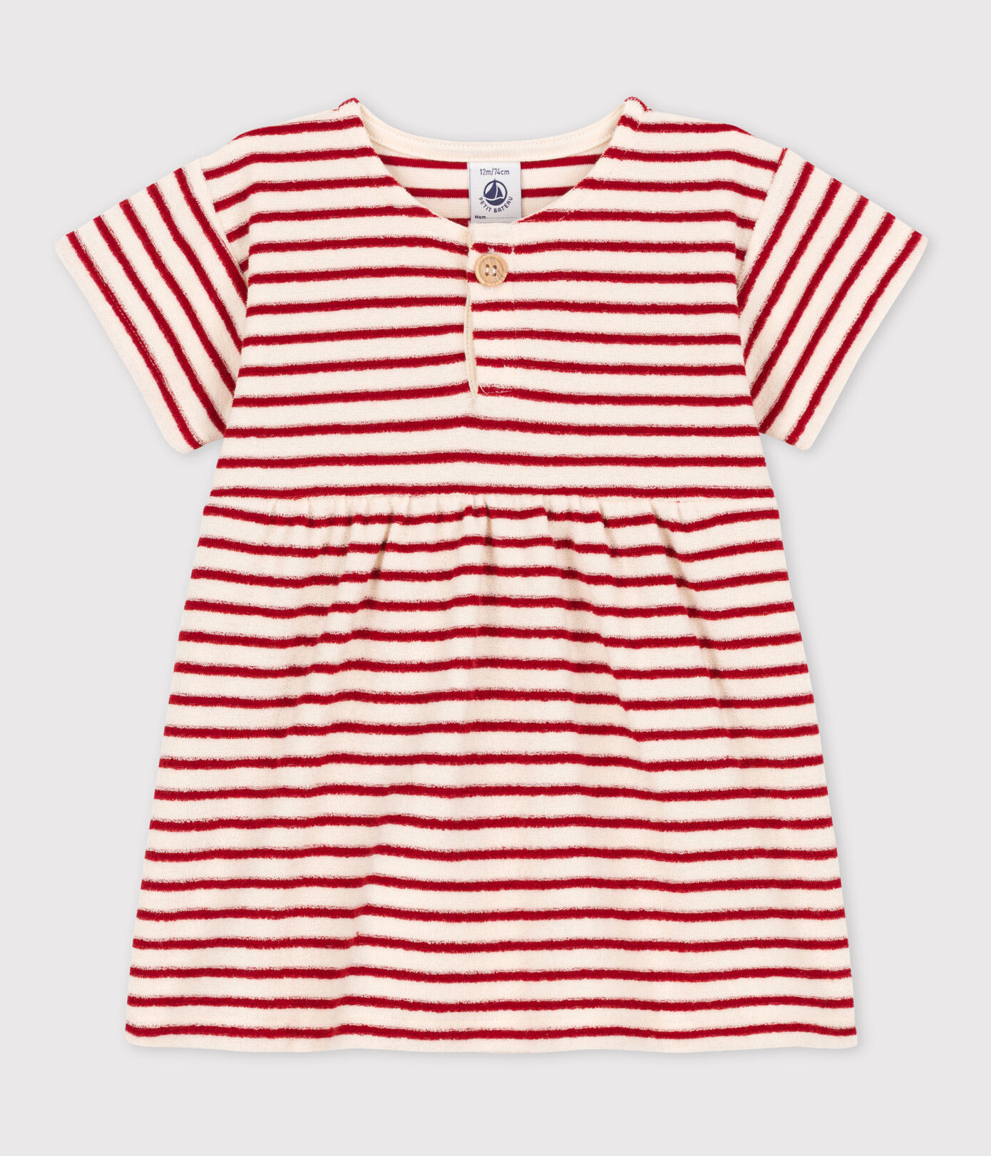 Robe manches courtes bébé en bouclette éponge