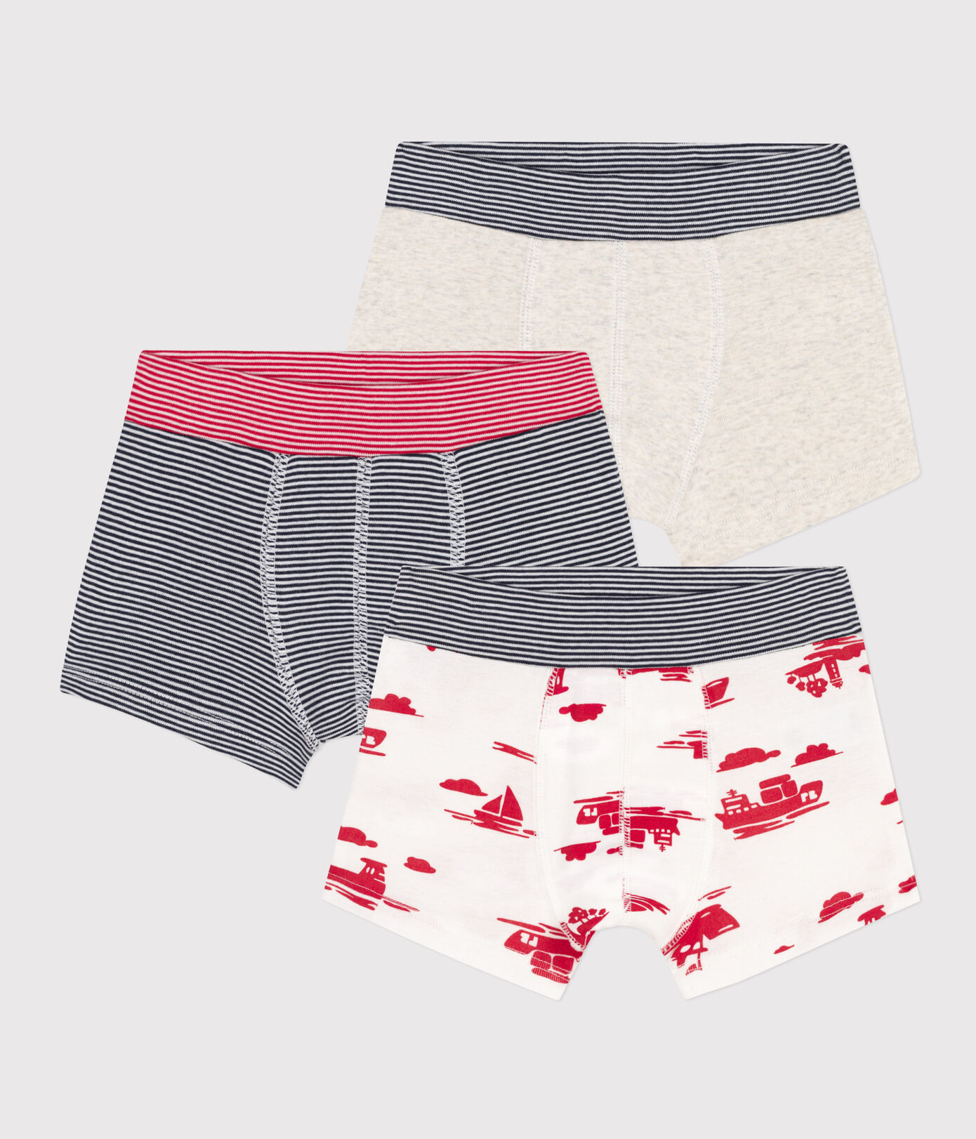 Lot de 3 boxers Le Havre en coton petit garon