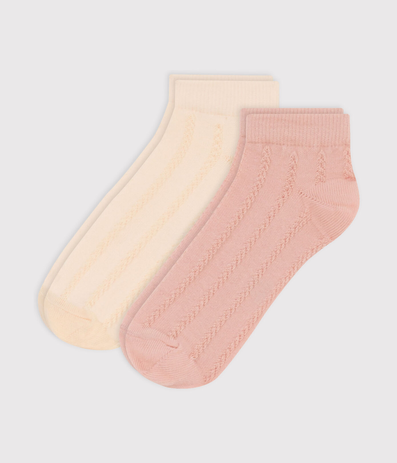 Lot de 2 paires de chaussettes unies en jersey de coton enfants
