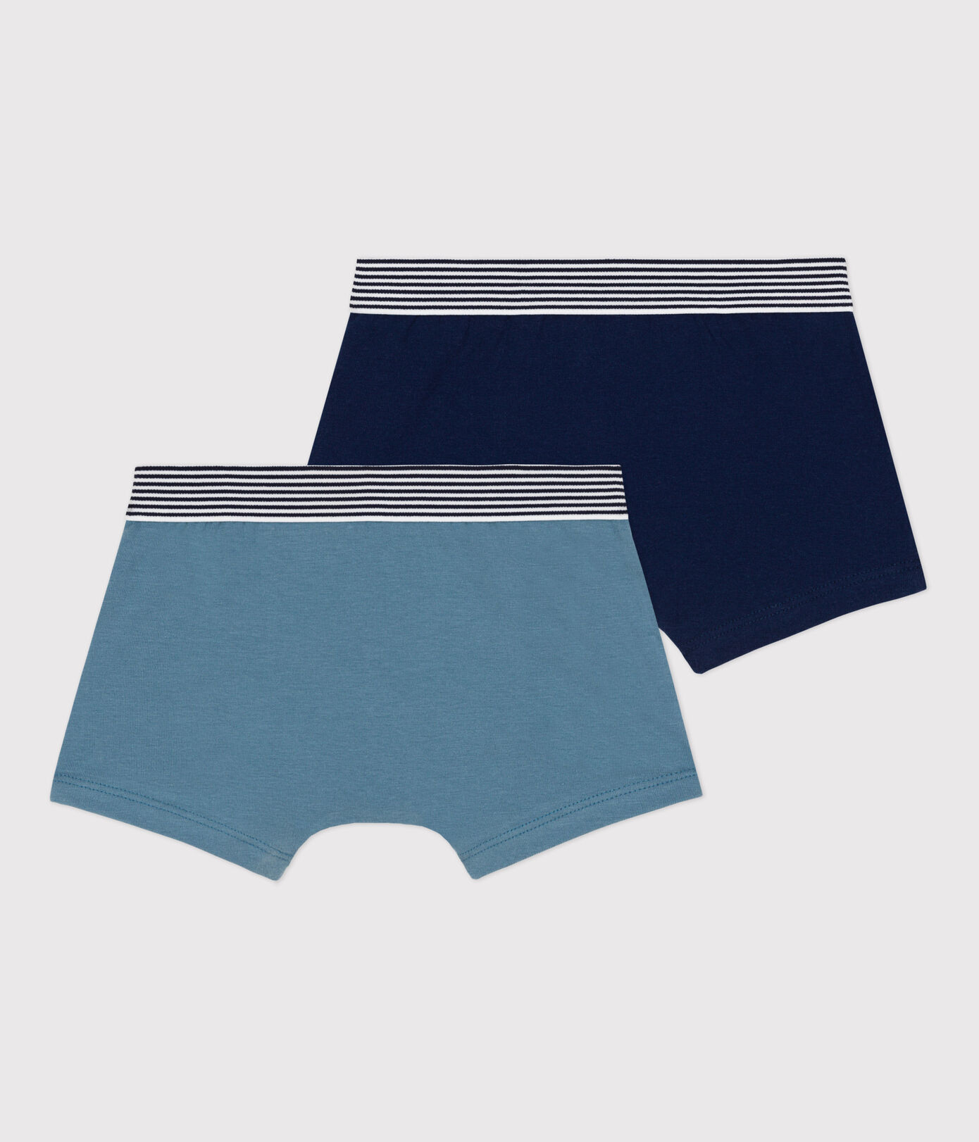 Lot de 2 boxers unis petit garon en coton et élasthanne