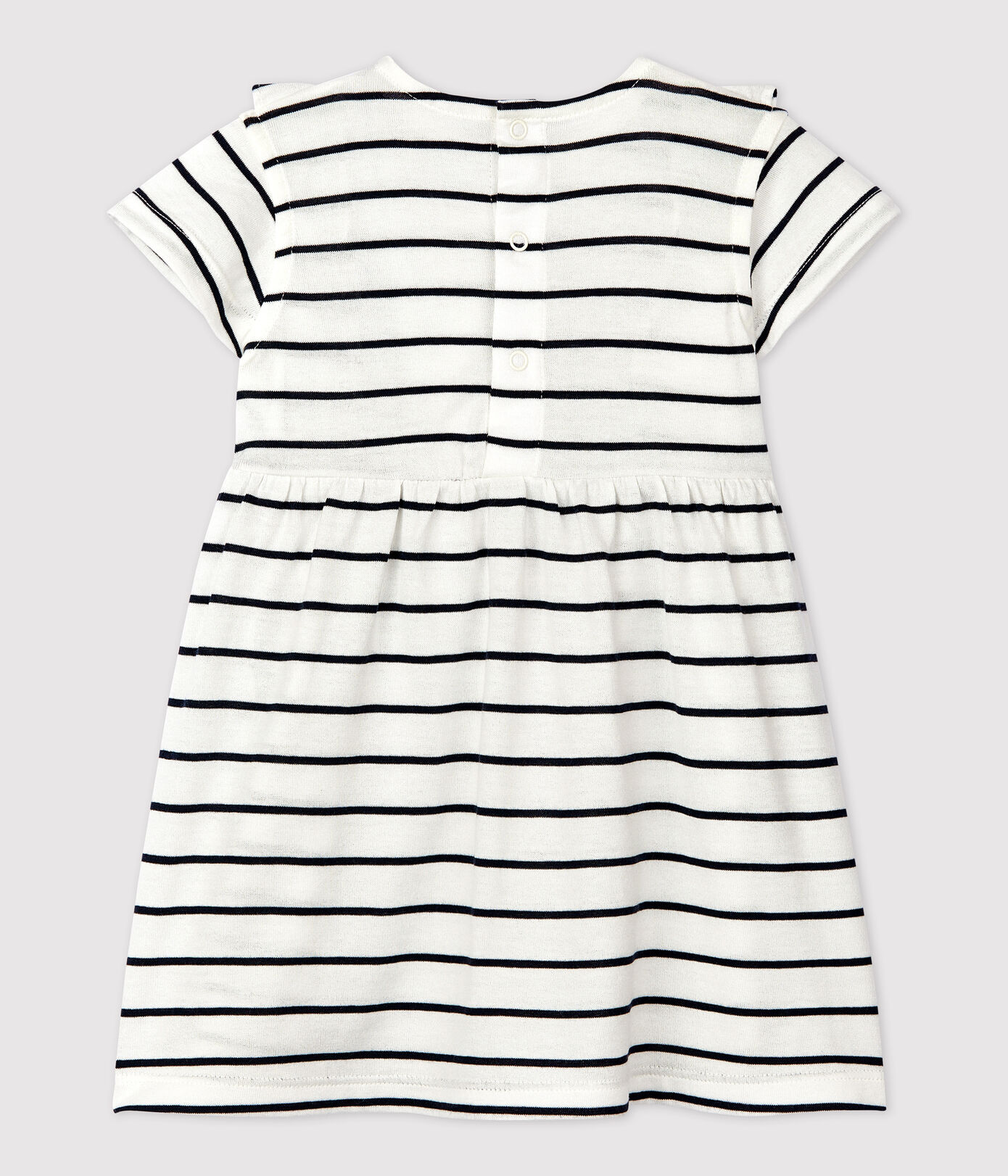 Robe manches courtes rayée en jersey bébé