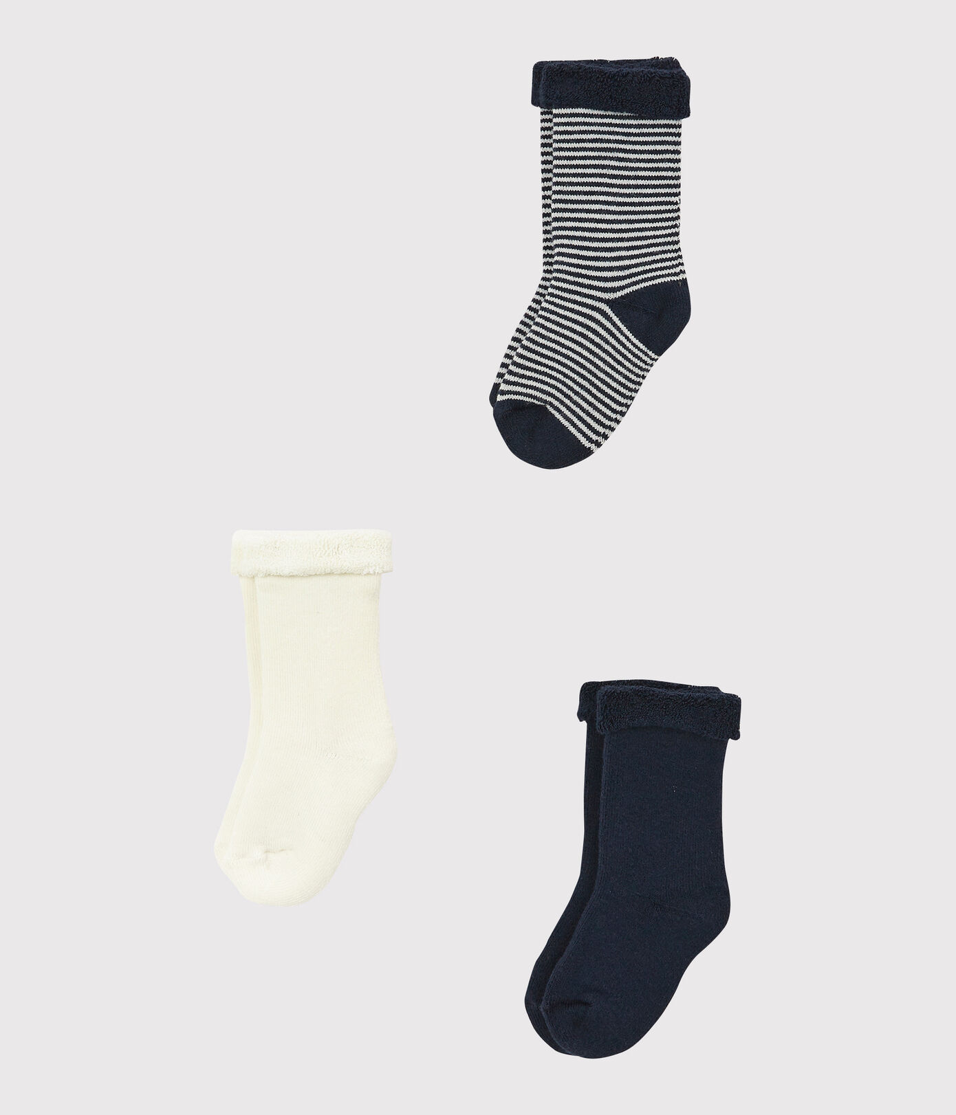 Trio de chaussettes bébé en tricot
