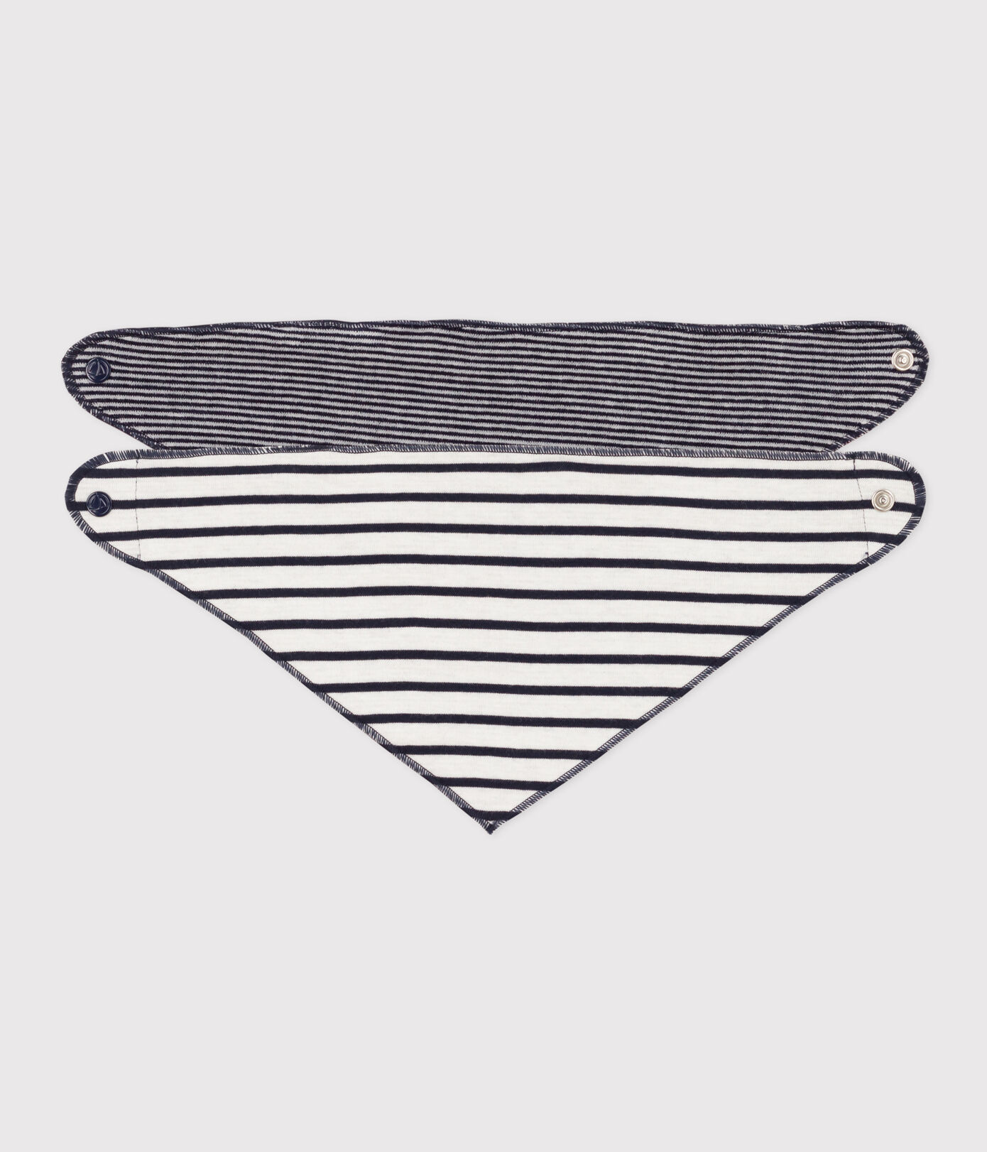 Lot de 2 bandanas-bavoirs bébé à rayures