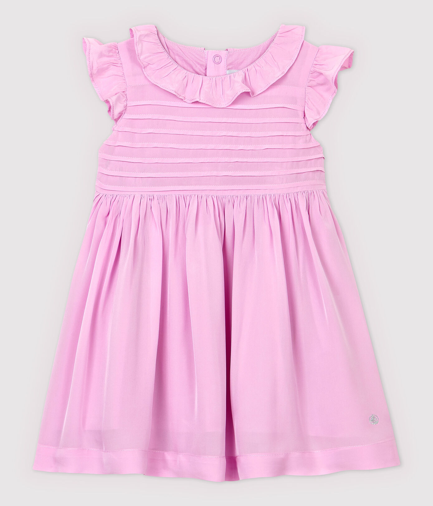 Robe manches courtes en crêpe bébé fille
