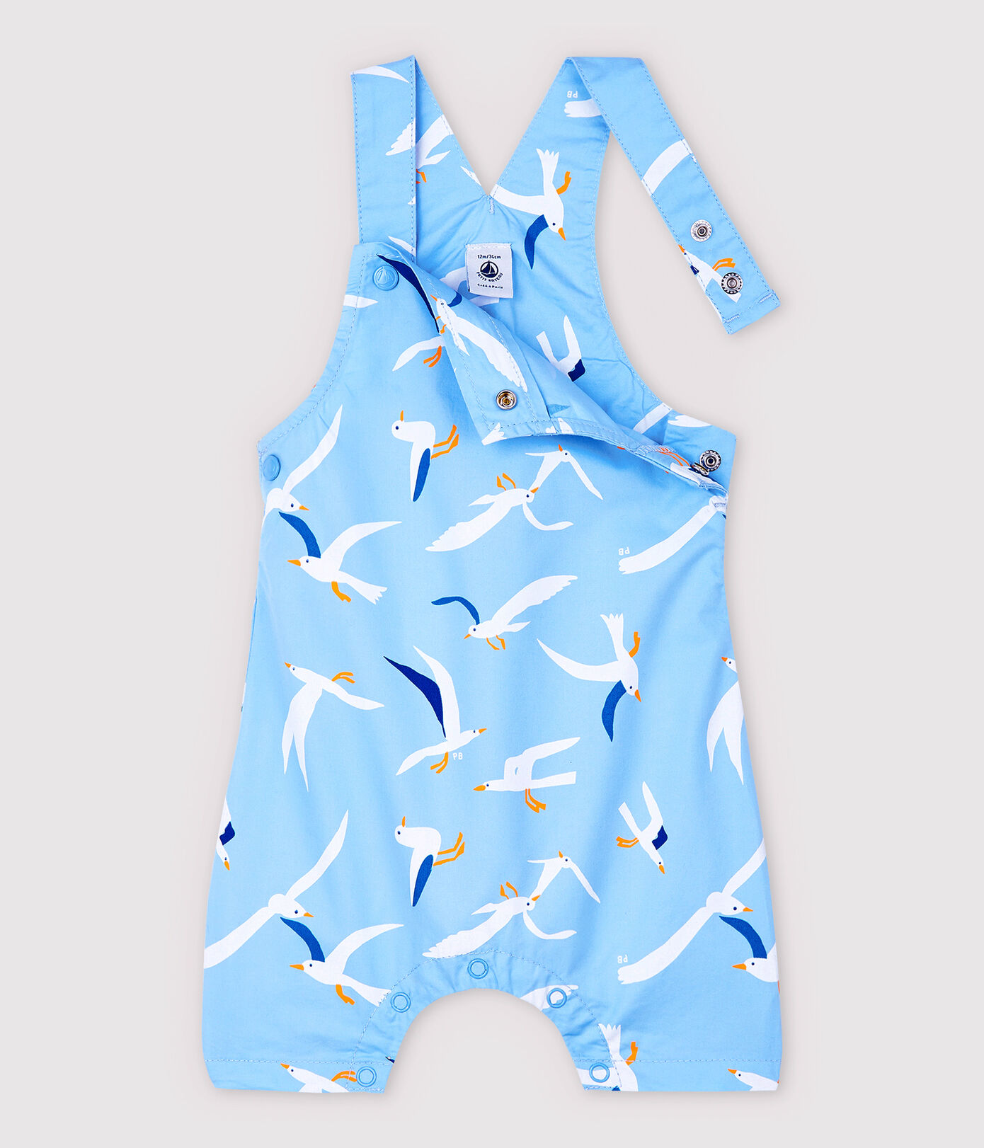 Salopette courte en serge craquante bébé garon