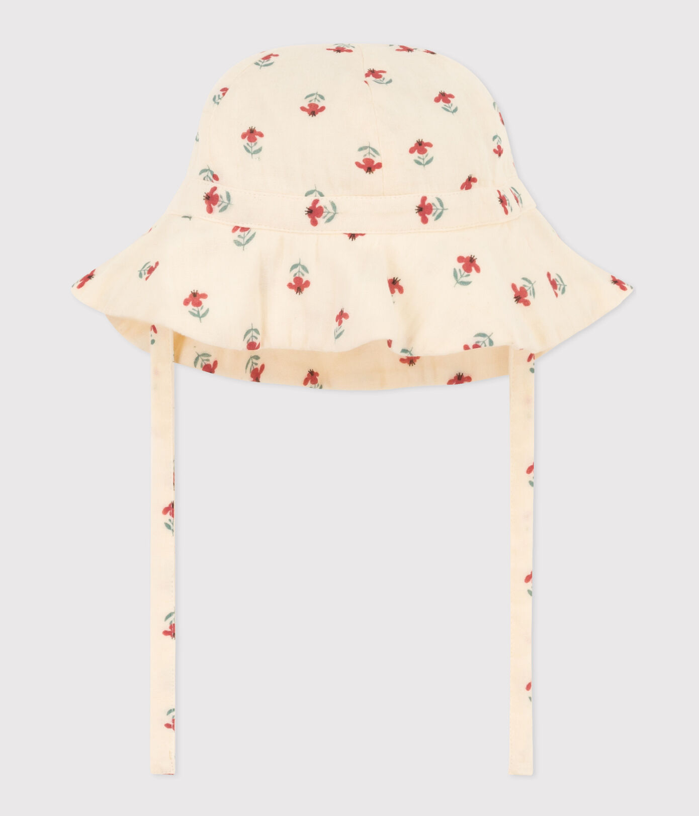 Capeline fleurs en gaze de coton bébé