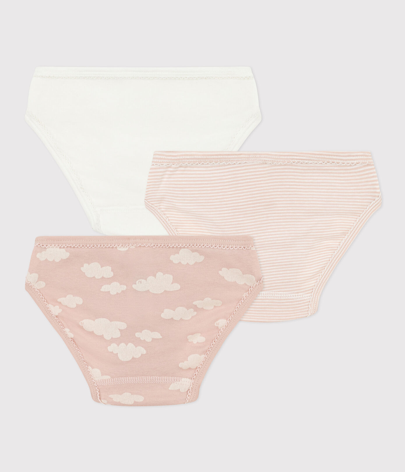 Lot de 3 culottes nuages en coton petite fille