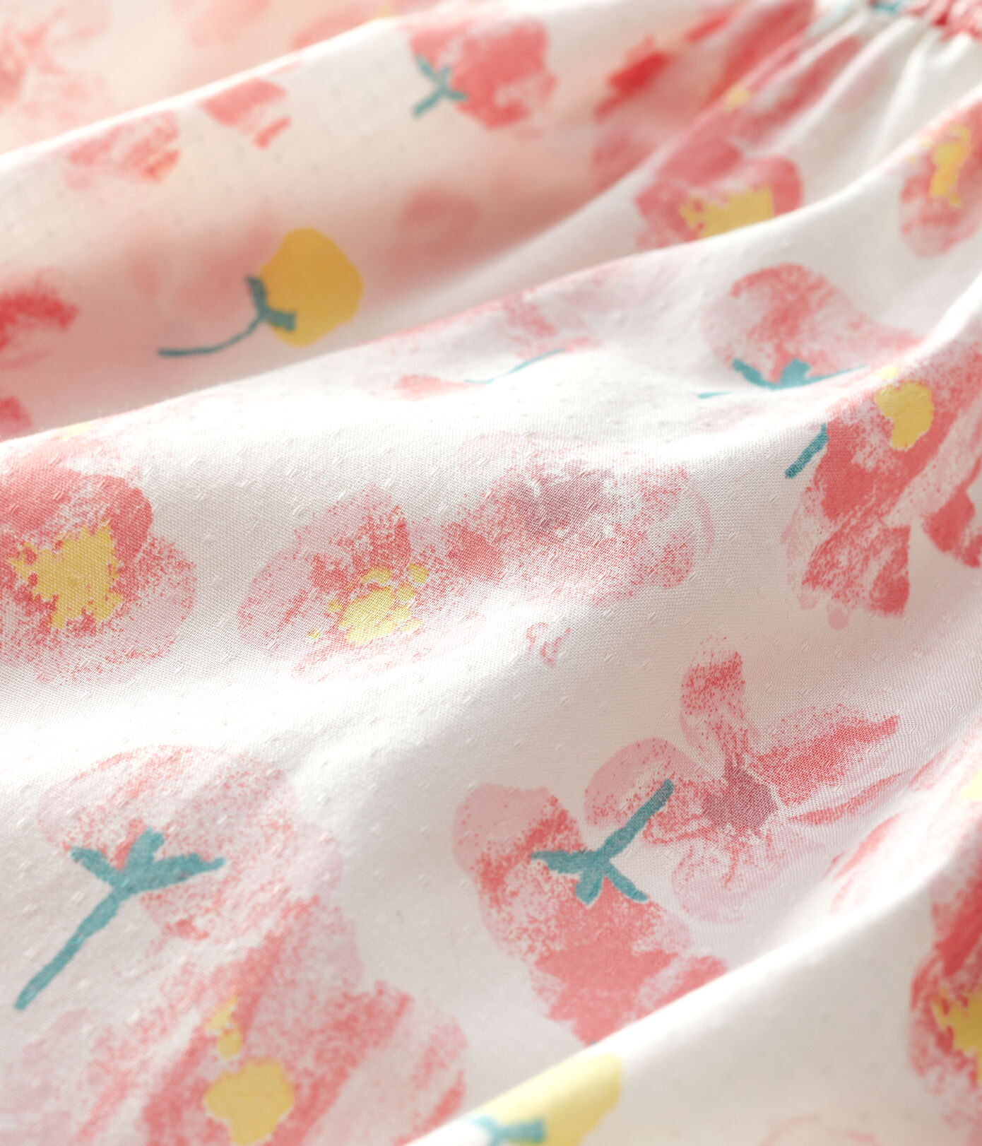 Combinaison courte en popeline bébé fille