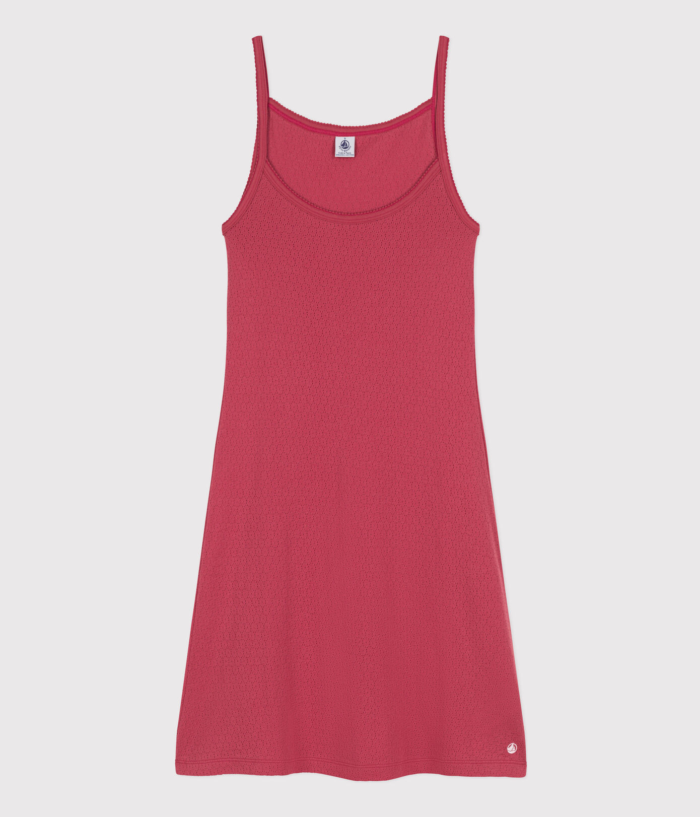 Nuisette unie en coton ajouré femme