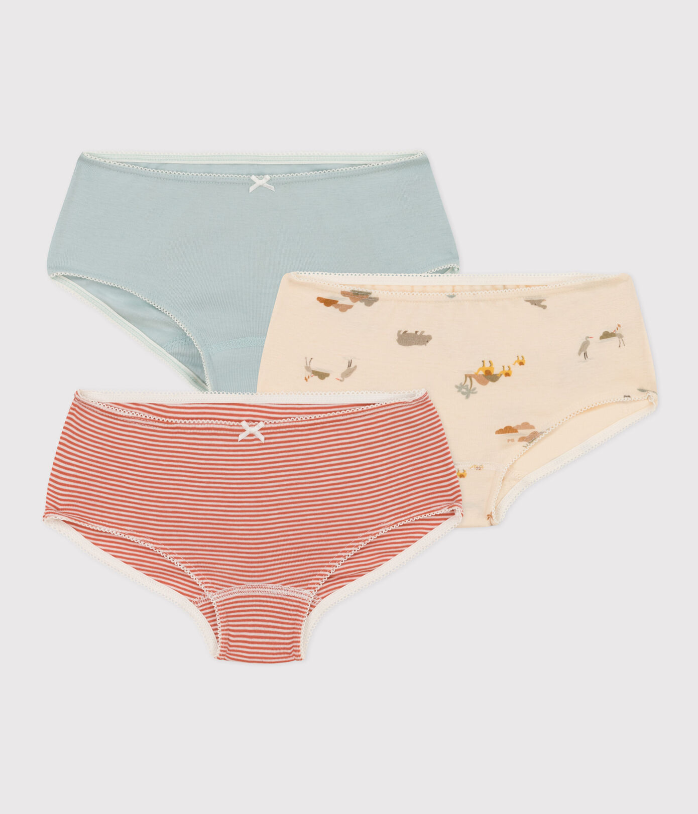 Lot de 3 shorties animaux en coton petite fille